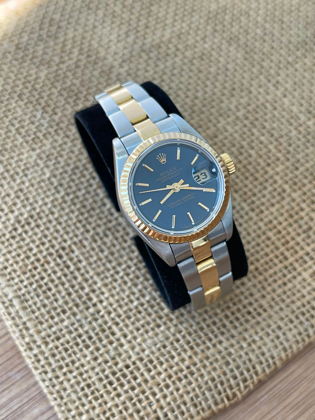 Rolex Datejust Lady Aur şi Oțel 26mm Blue Dial Ref. 69173