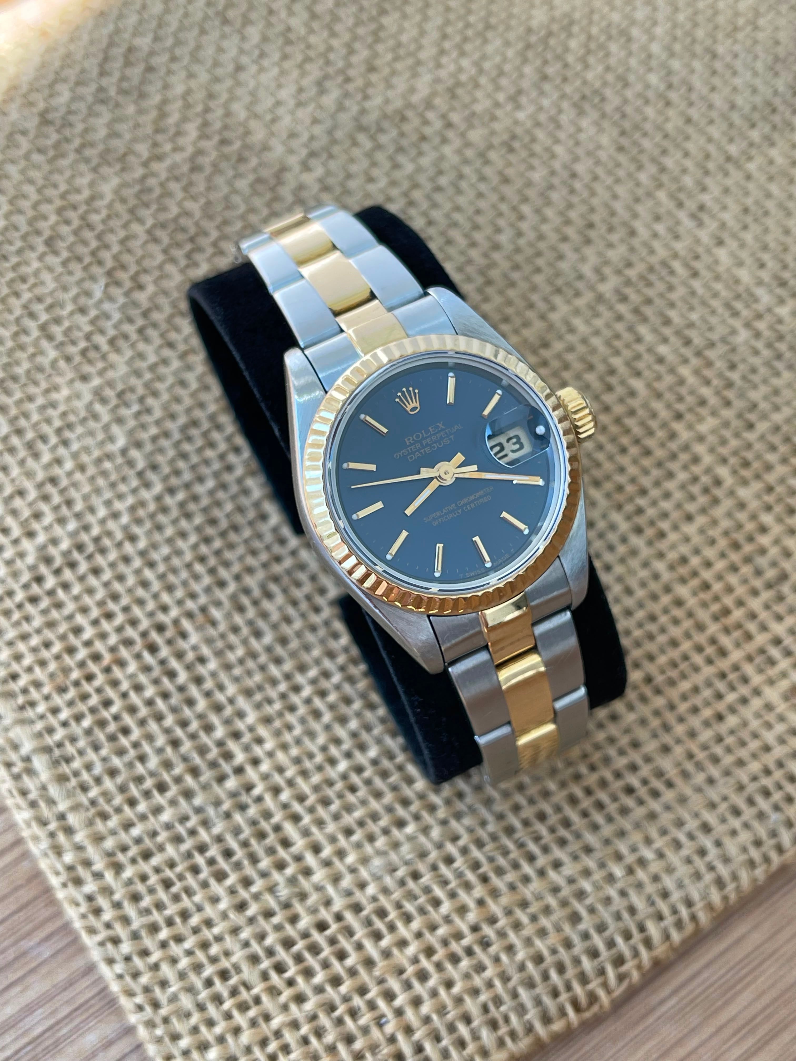 Rolex Datejust Lady Aur şi Oțel 26mm Blue Dial Ref. 69173
