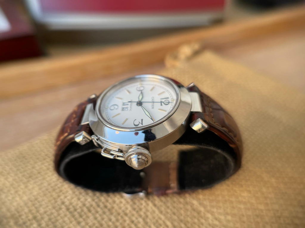 Cartier Pasha Automatic Big Date 35mm, curea de piele aligator 2475