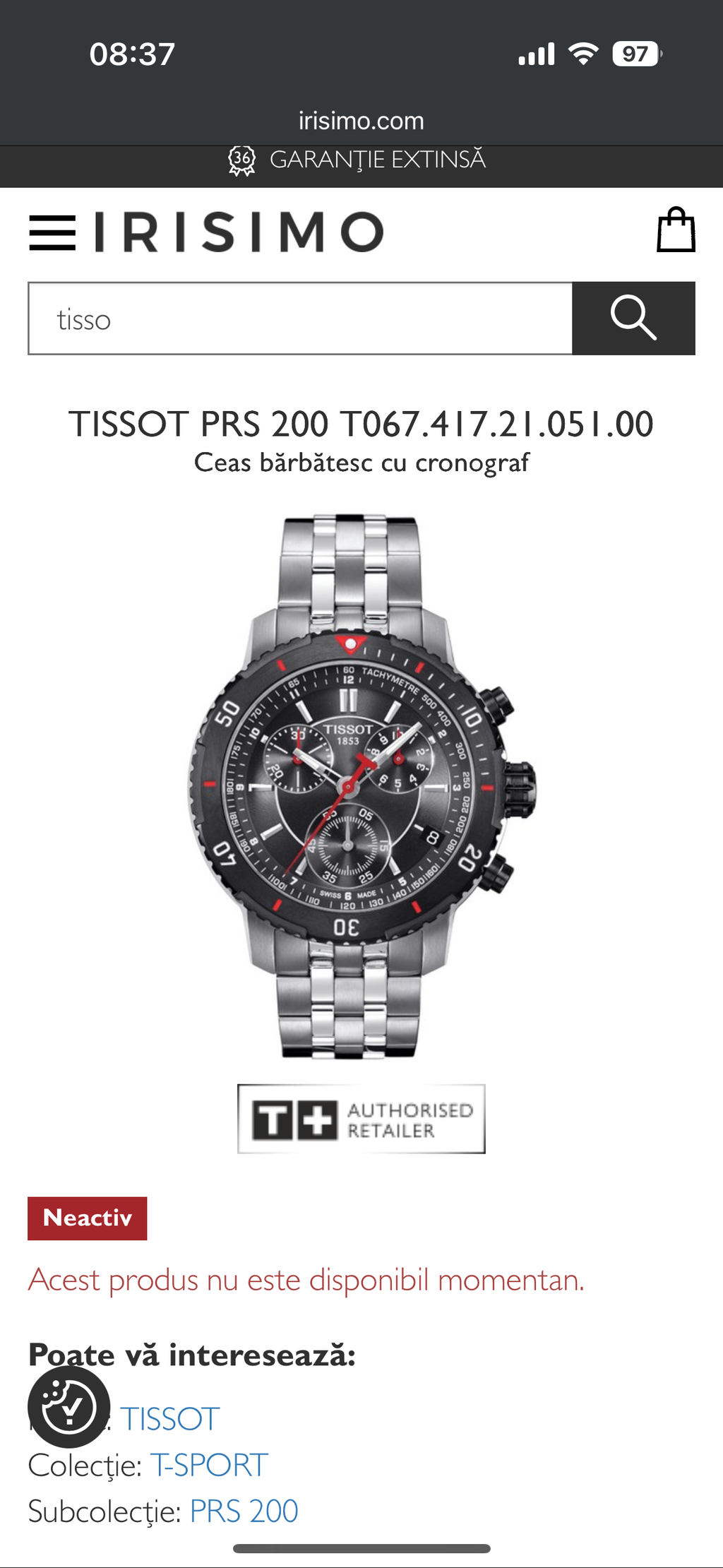 Ceas Tissot Bǎrbǎtesc - PRS200 - Precise Robust Sport - 41mm