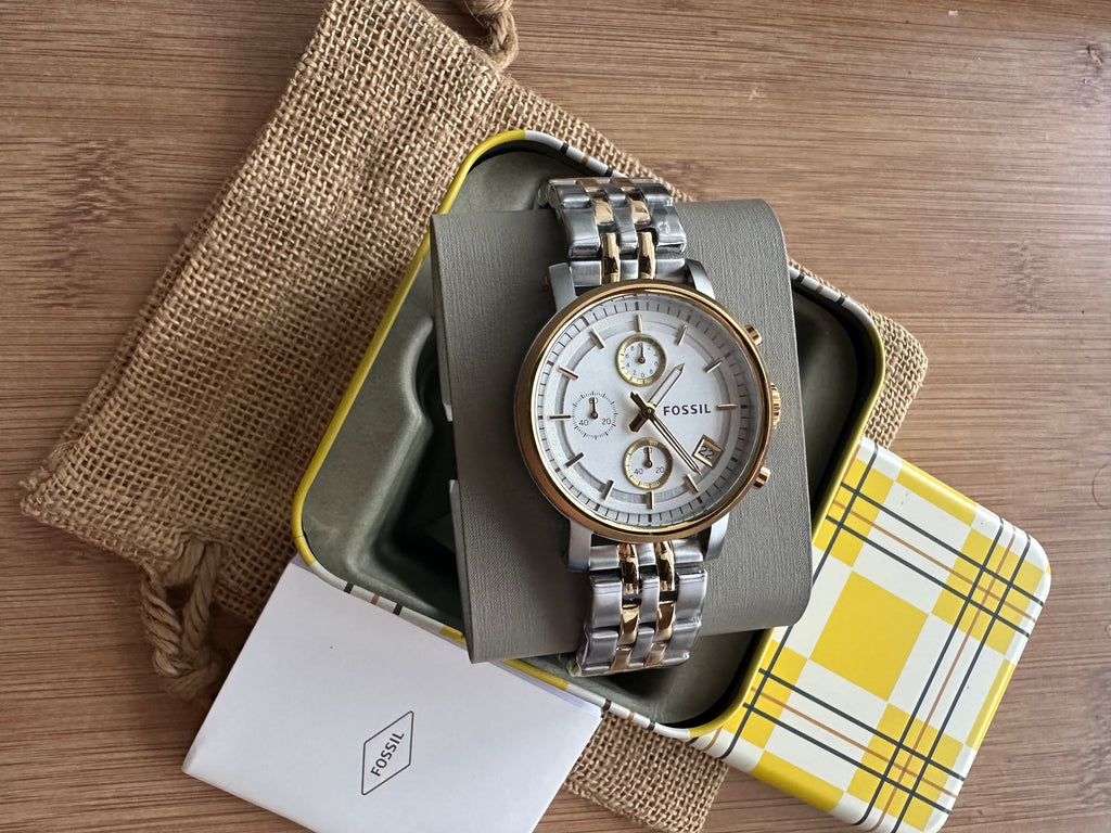 Superb Ceas Fossil Boyfriend Lady - Two tone 38mm diametrul