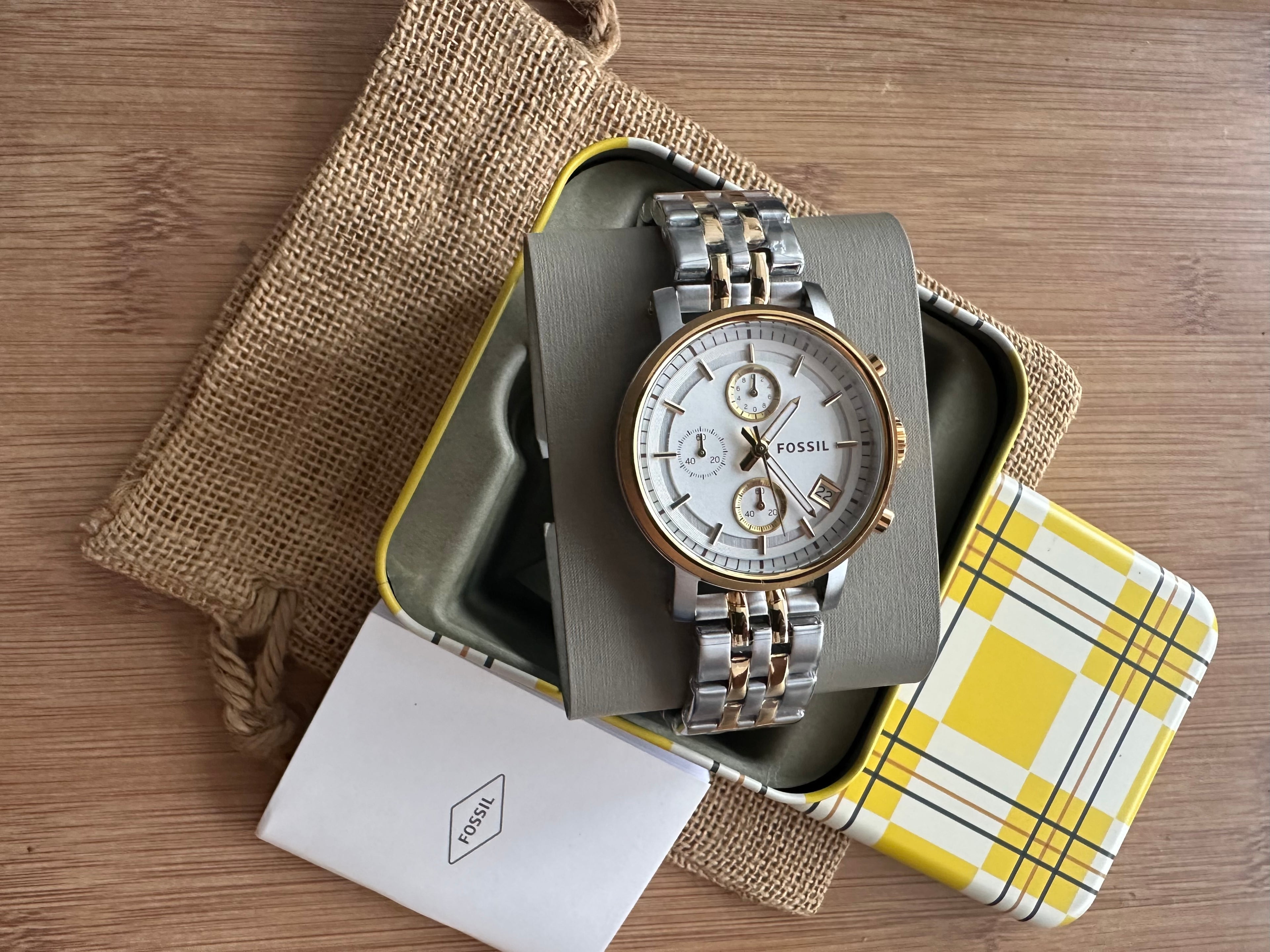 Superb Ceas Fossil Boyfriend Lady - Two tone 38mm diametrul