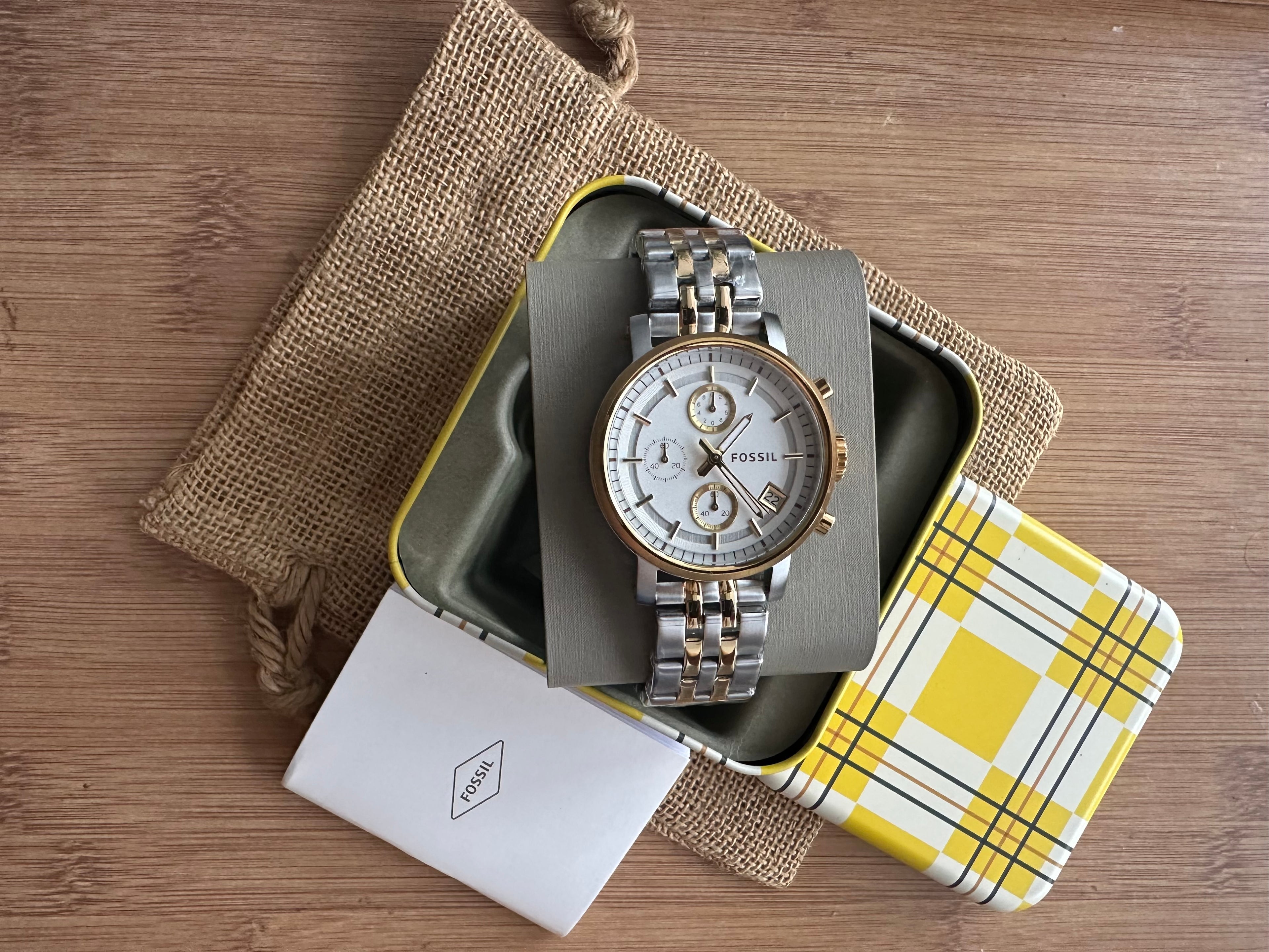 Superb Ceas Fossil Boyfriend Lady - Two tone 38mm diametrul