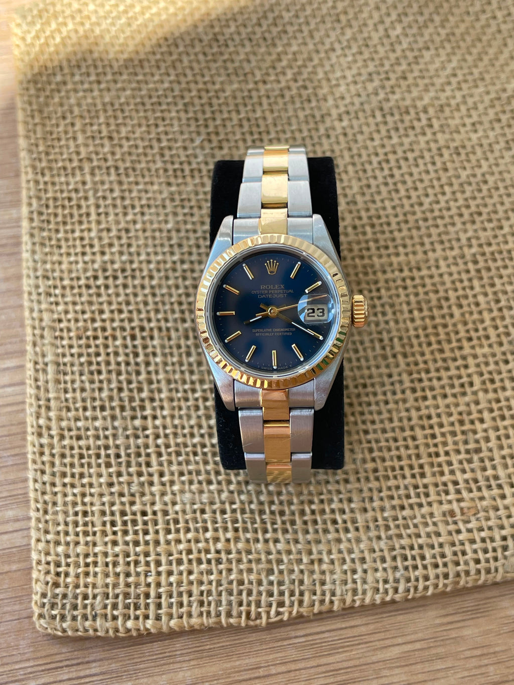 Rolex Datejust Lady Aur şi Oțel 26mm Blue Dial Ref. 69173