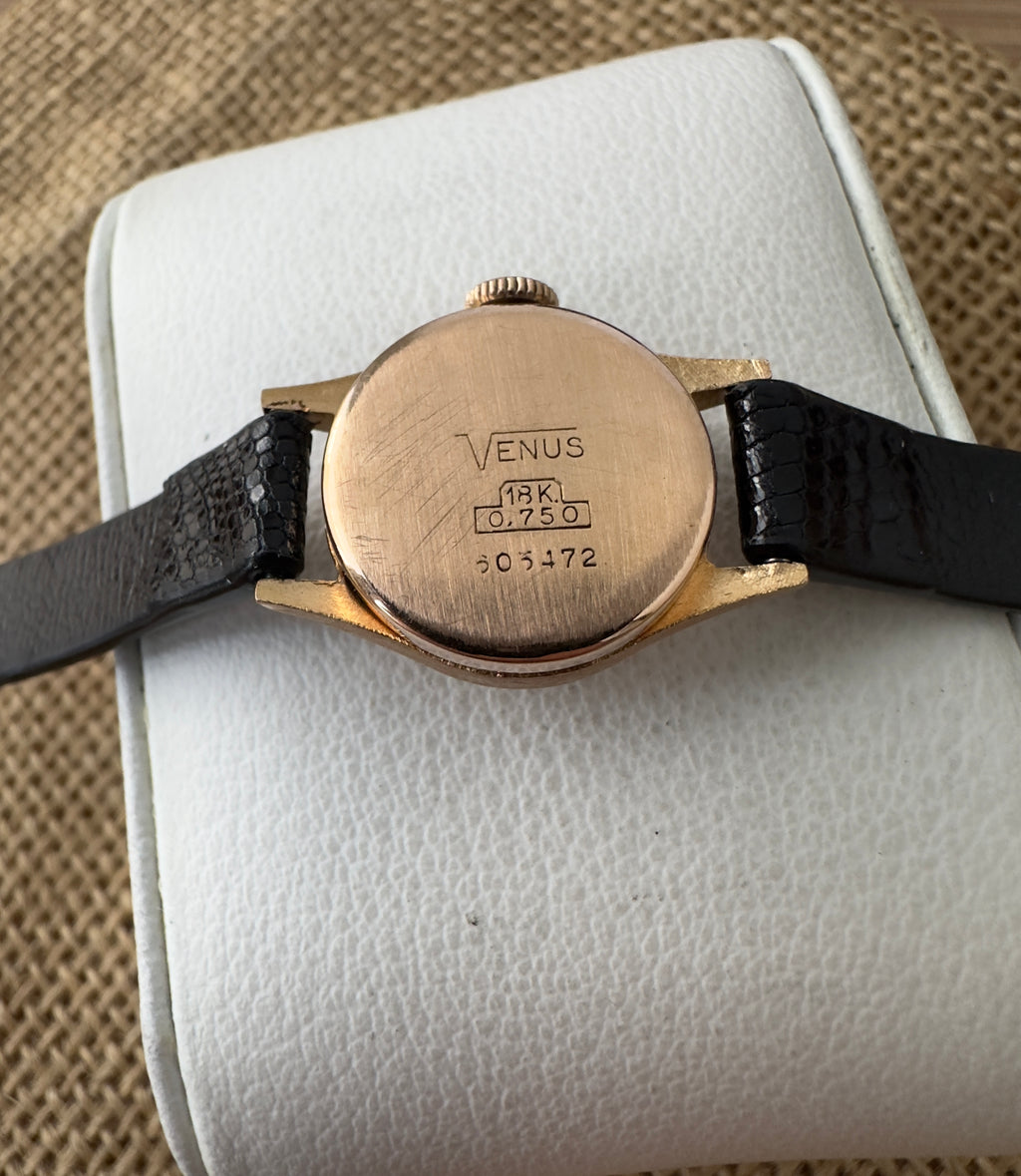 Ceas Venus Lady Aur 18K - curea piele iguana - 1970 - Mecanic