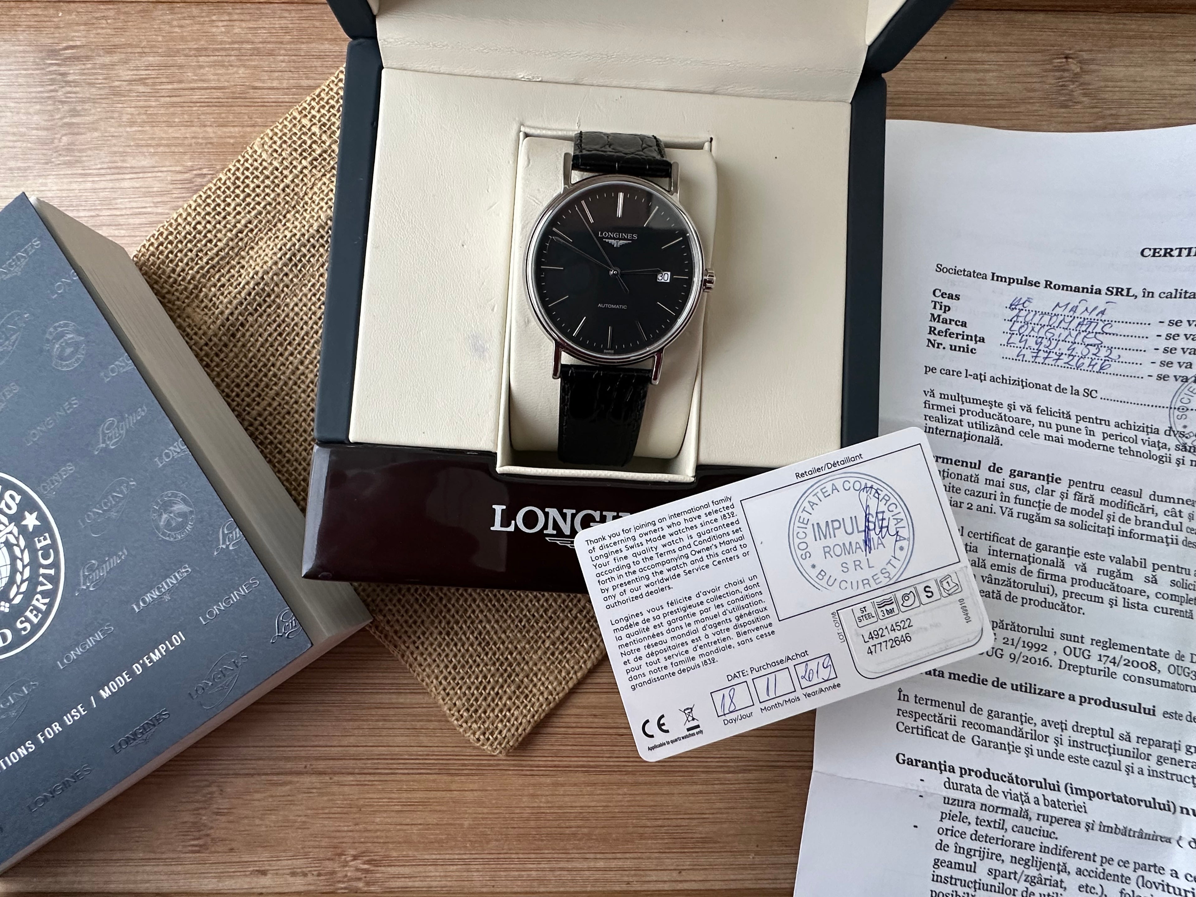 Longines Présence Automatic 38.5mm diametrul - impecabil - Full set L4.921.4.52.2