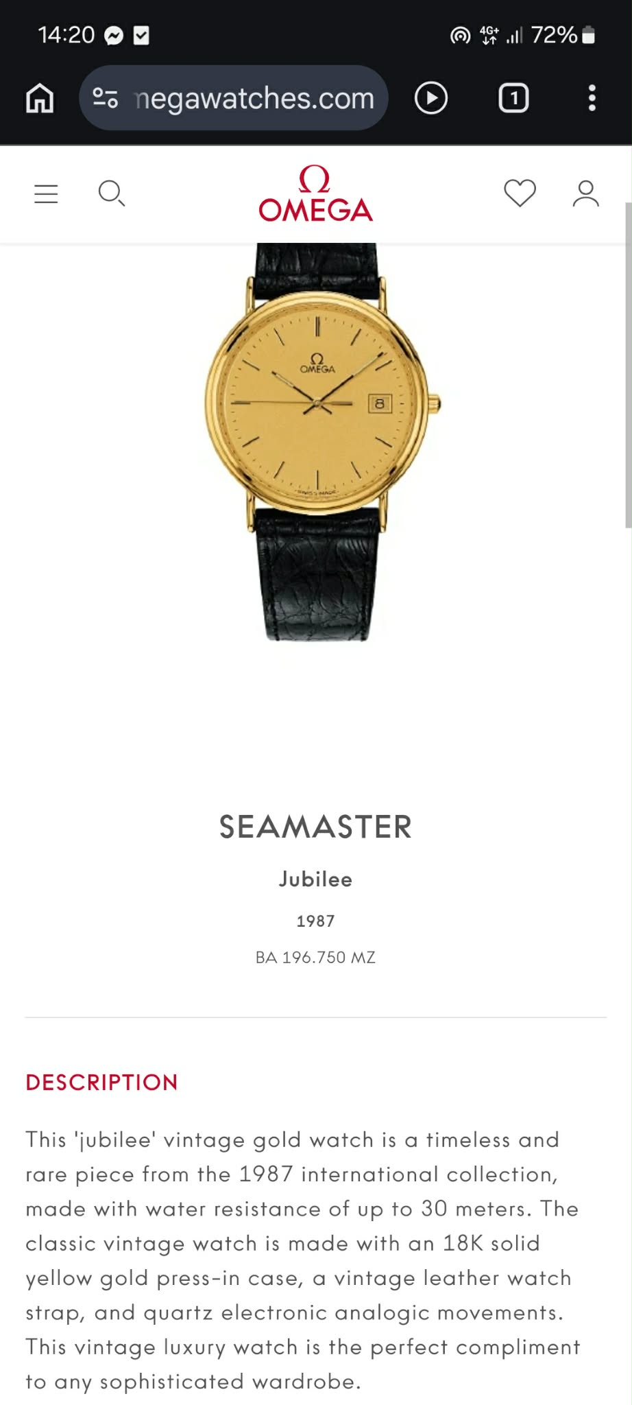 Superb Omega Seamaster Jubilee Aur 18K - Full set - Impecabil