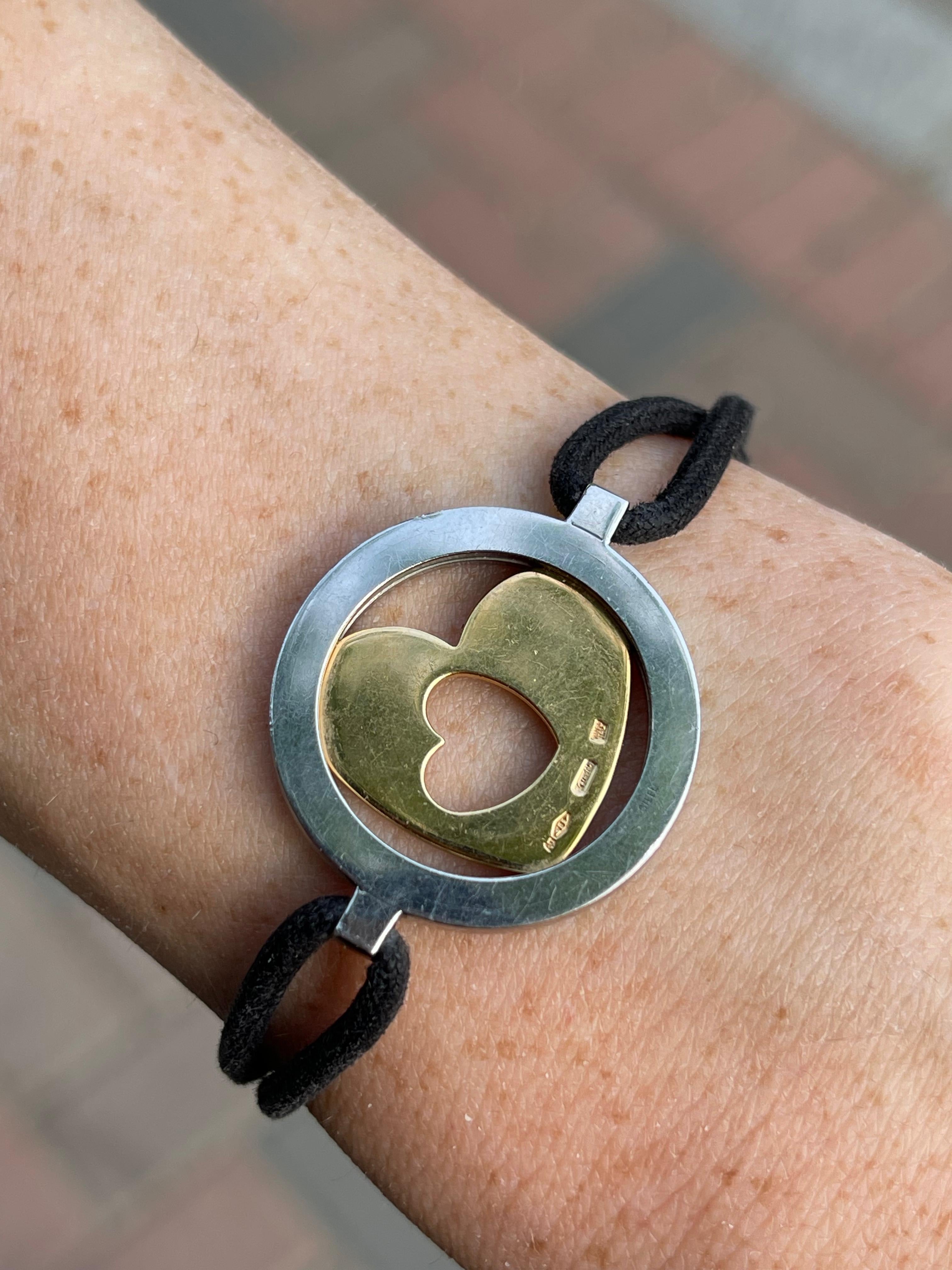 Bratara Bvlgari Tondo Cuore originalǎ Aur 18k si otel