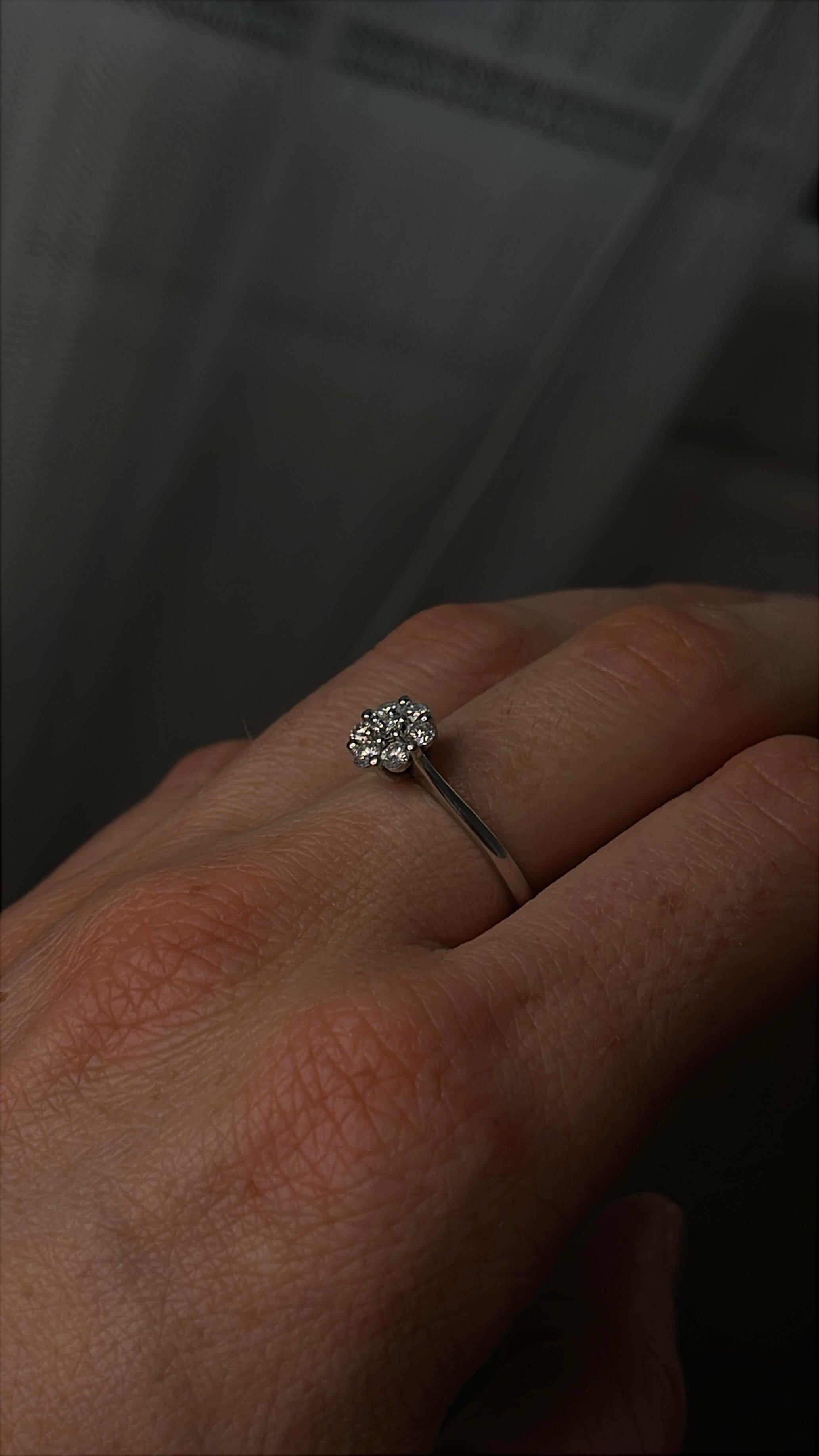Inel Aur Alb 18k cu diamante - certificat