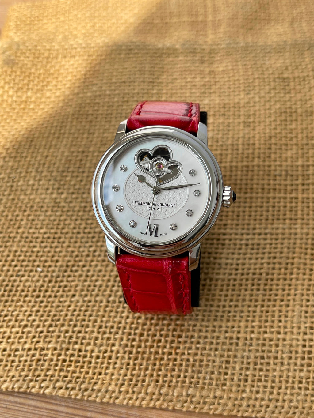 Superb Ceas Frederique Constant - Lady - Automatic - Open Heart cu diamante 💎Ref. FC-310DHB2P6
