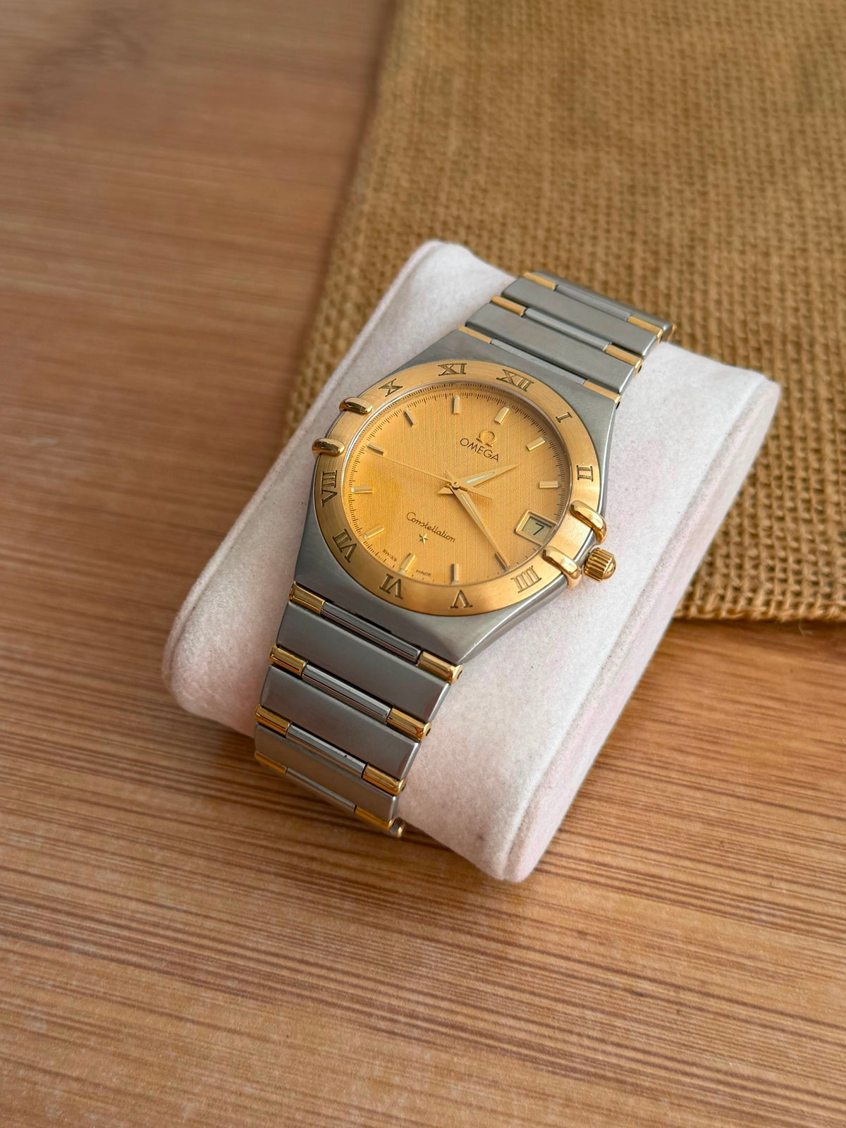Omega Constellation Manhattan  Aur Otel - 33.5mm diametrul Full set - Conditie excelenta - Ref. 396.1201