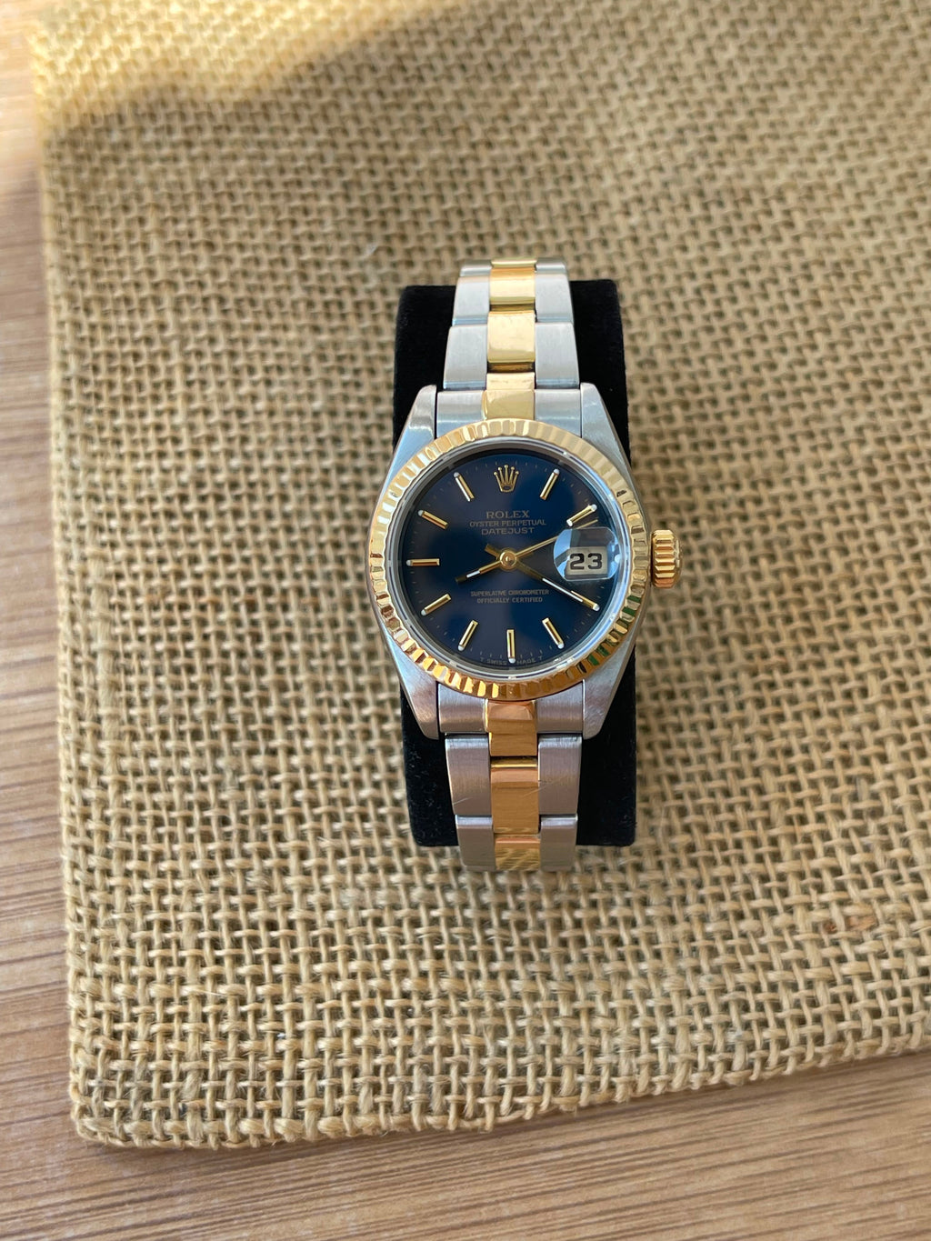 Rolex Datejust Lady Aur şi Oțel 26mm Blue Dial Ref. 69173