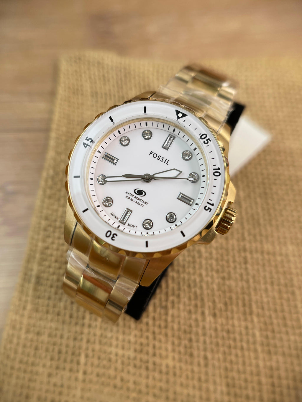 Ceas Fossil Blue-Dive Three Hand Gold Tone