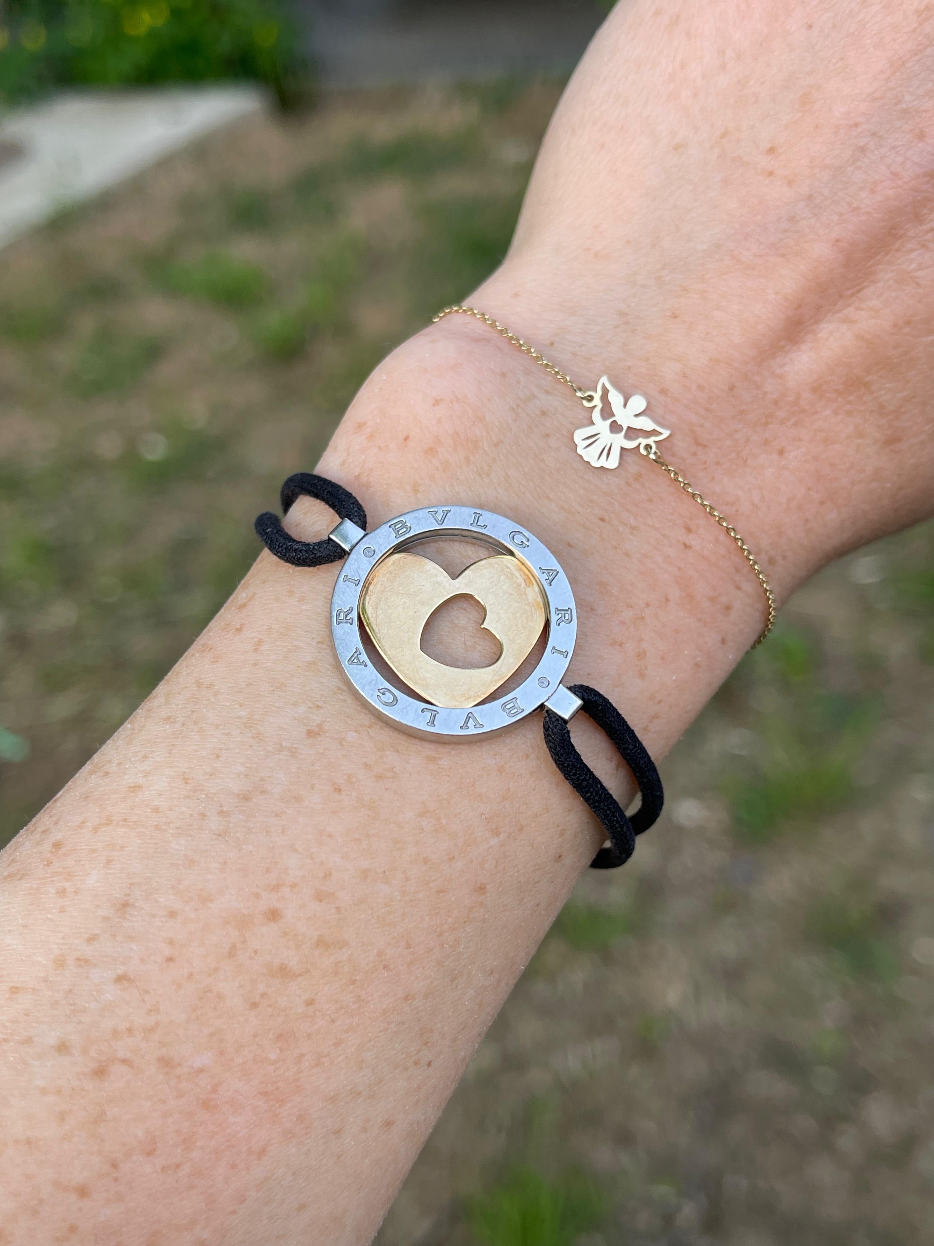 Bratara Bvlgari Tondo Cuore originalǎ Aur 18k si otel