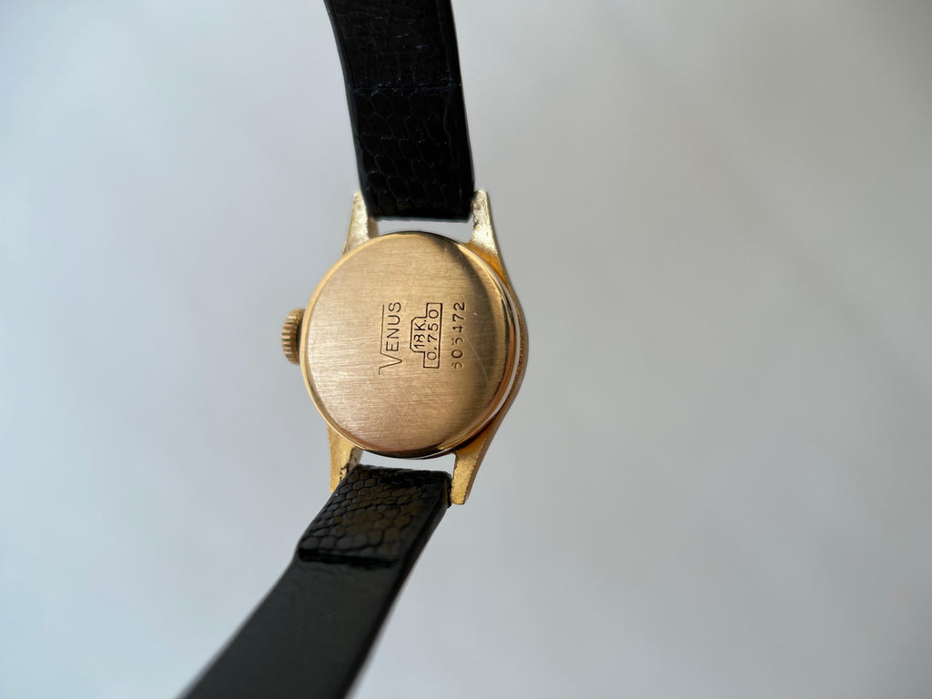 Ceas Venus Lady Aur 18K - curea piele iguana - 1970 - Mecanic