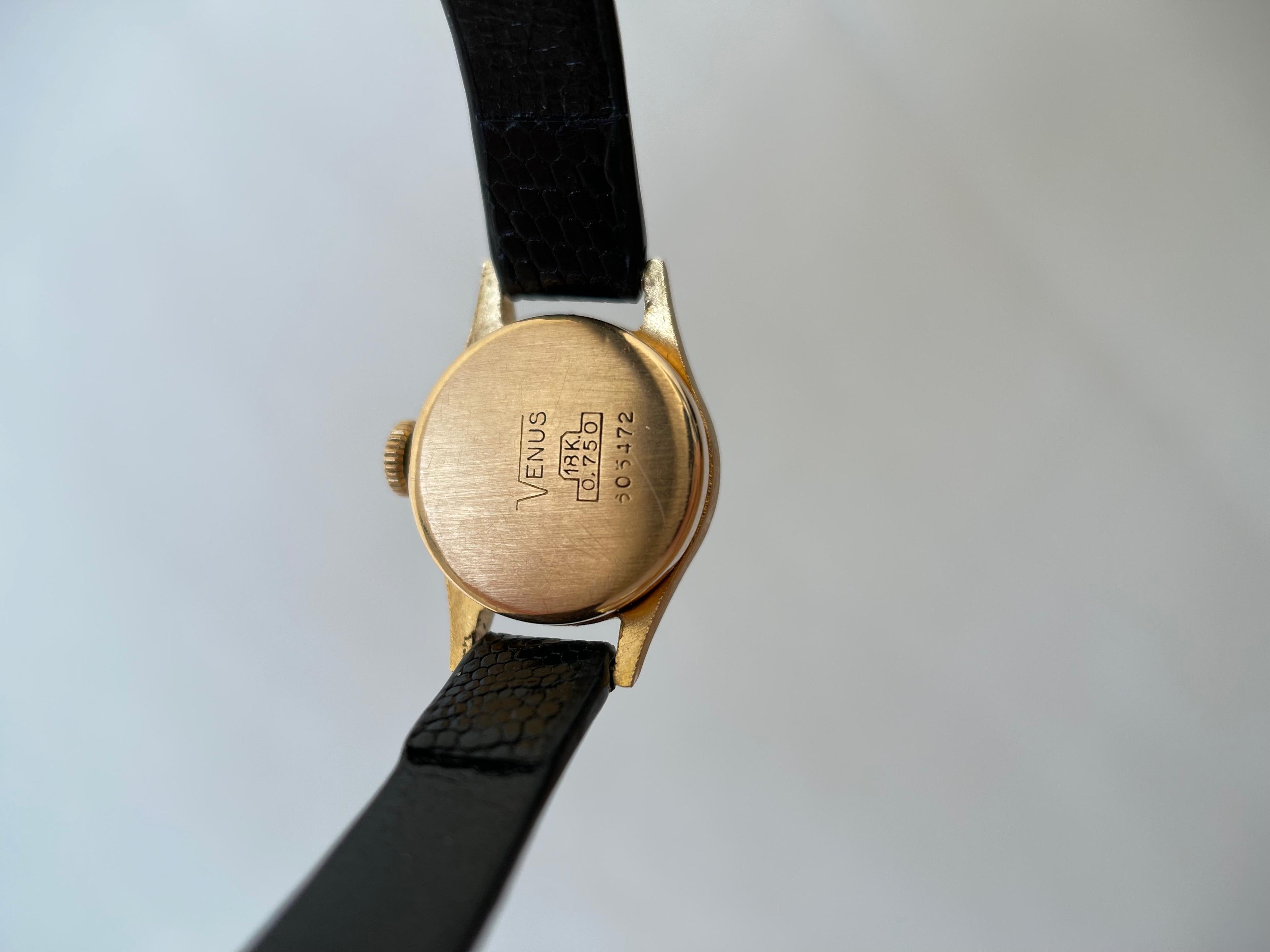 Ceas Venus Lady Aur 18K - curea piele iguana - 1970 - Mecanic