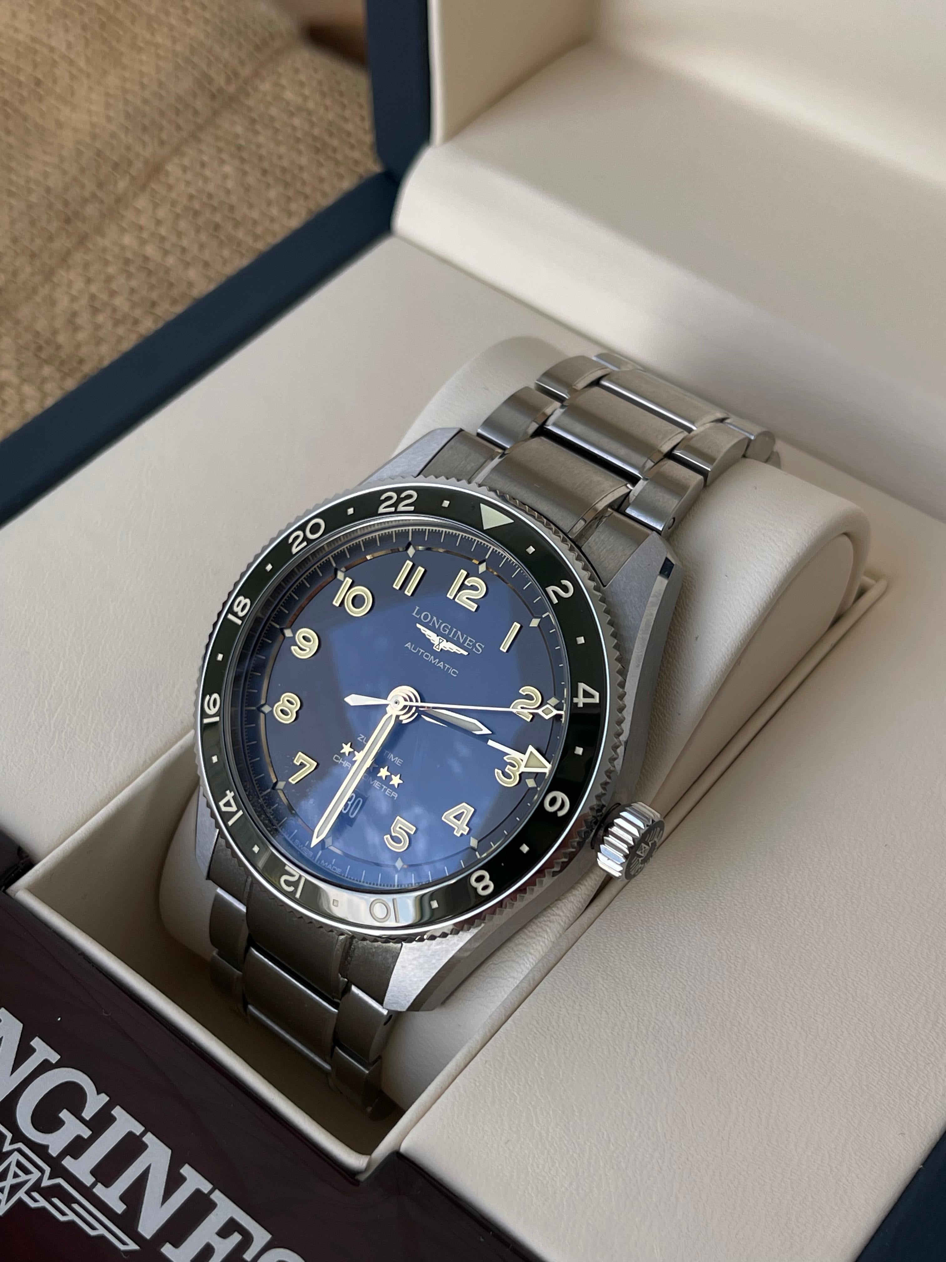 CEAS LONGINES SPIRIT ZULU TIME L3.812.4.53.6 CONDIȚIE EXCELENTǍ, FULL SET 42mm
