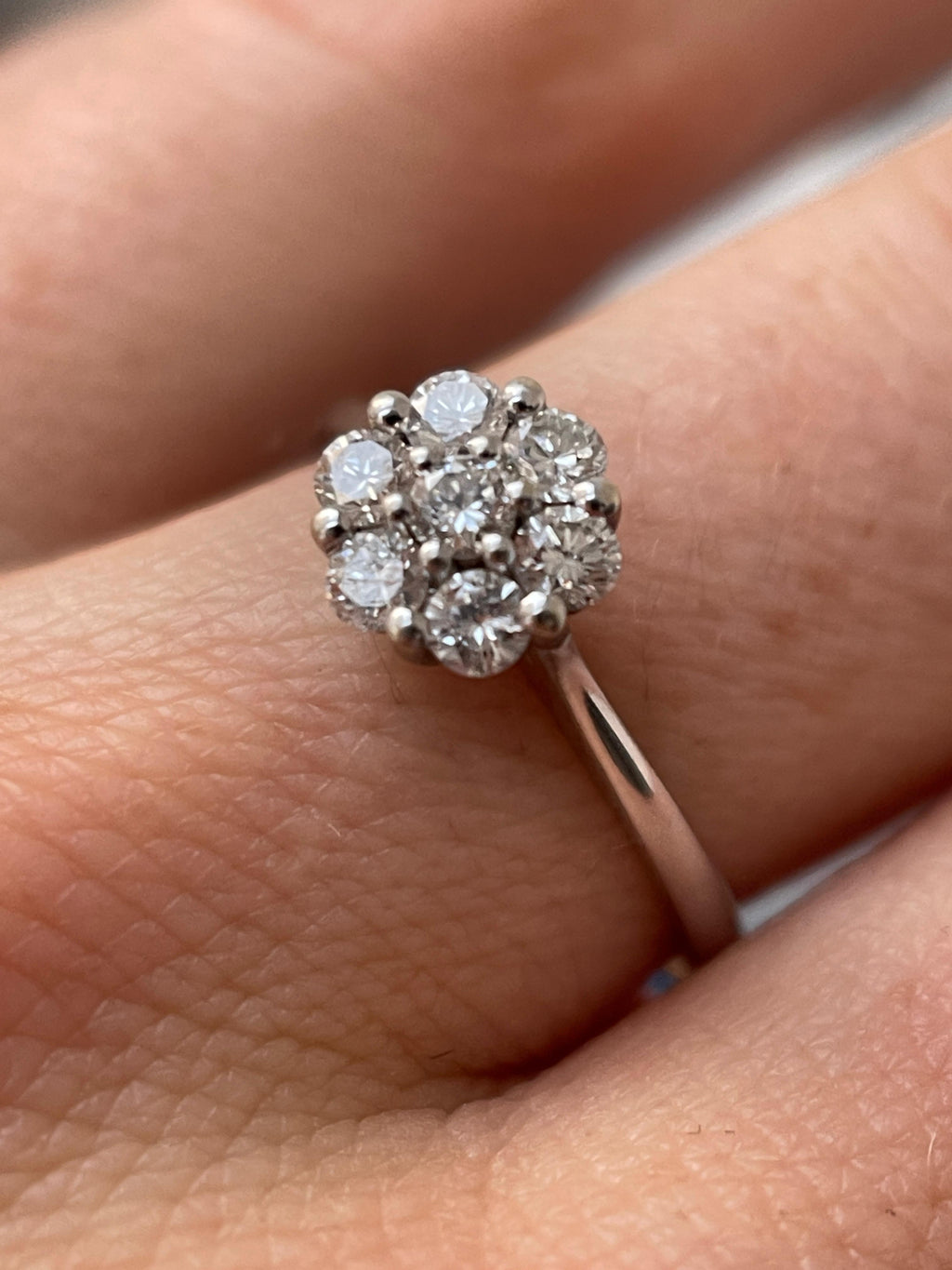 Inel Aur Alb 18k cu diamante - certificat