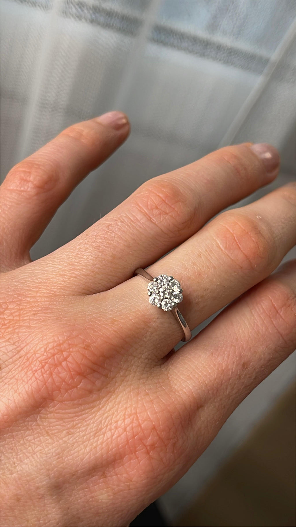 Inel Aur Alb 18k cu diamante - certificat
