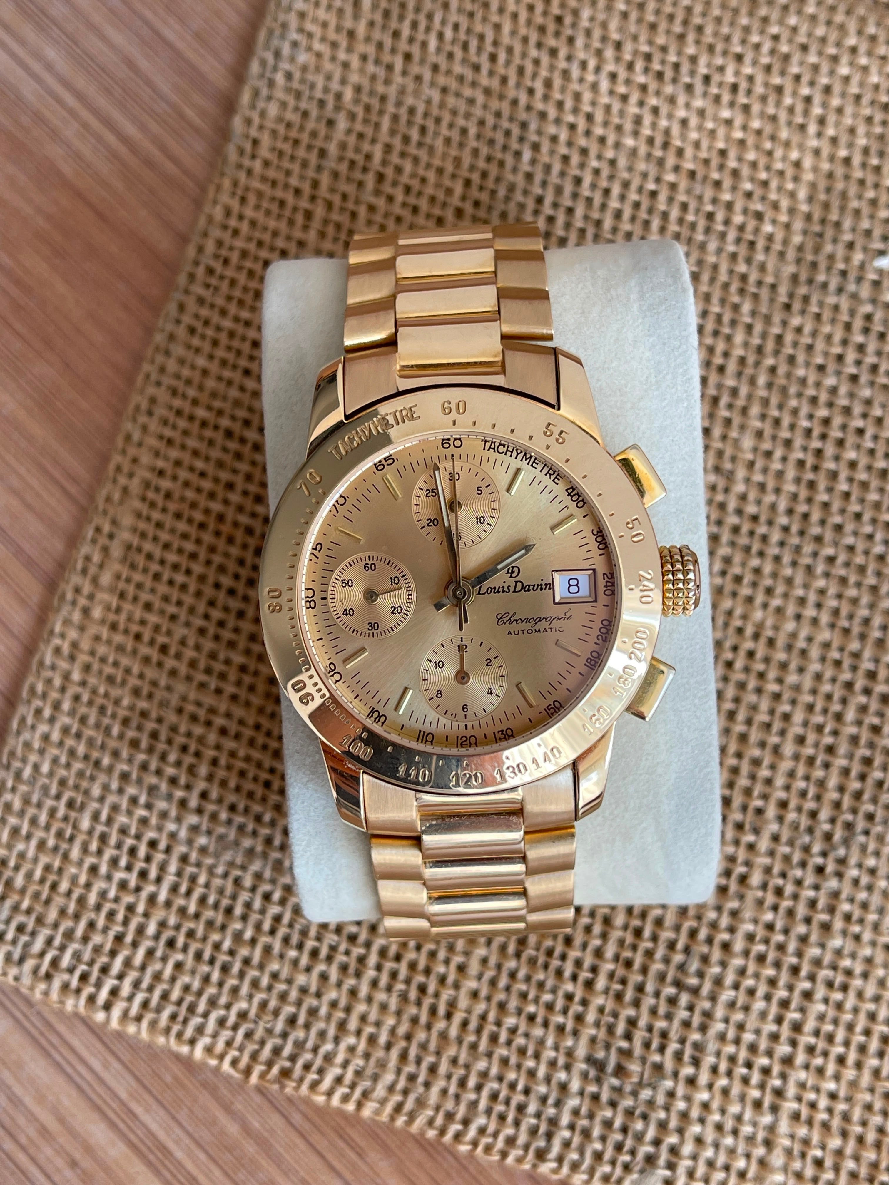Ceas din Aur 18K Louis Davin - Valjoux 7750 - 148g total