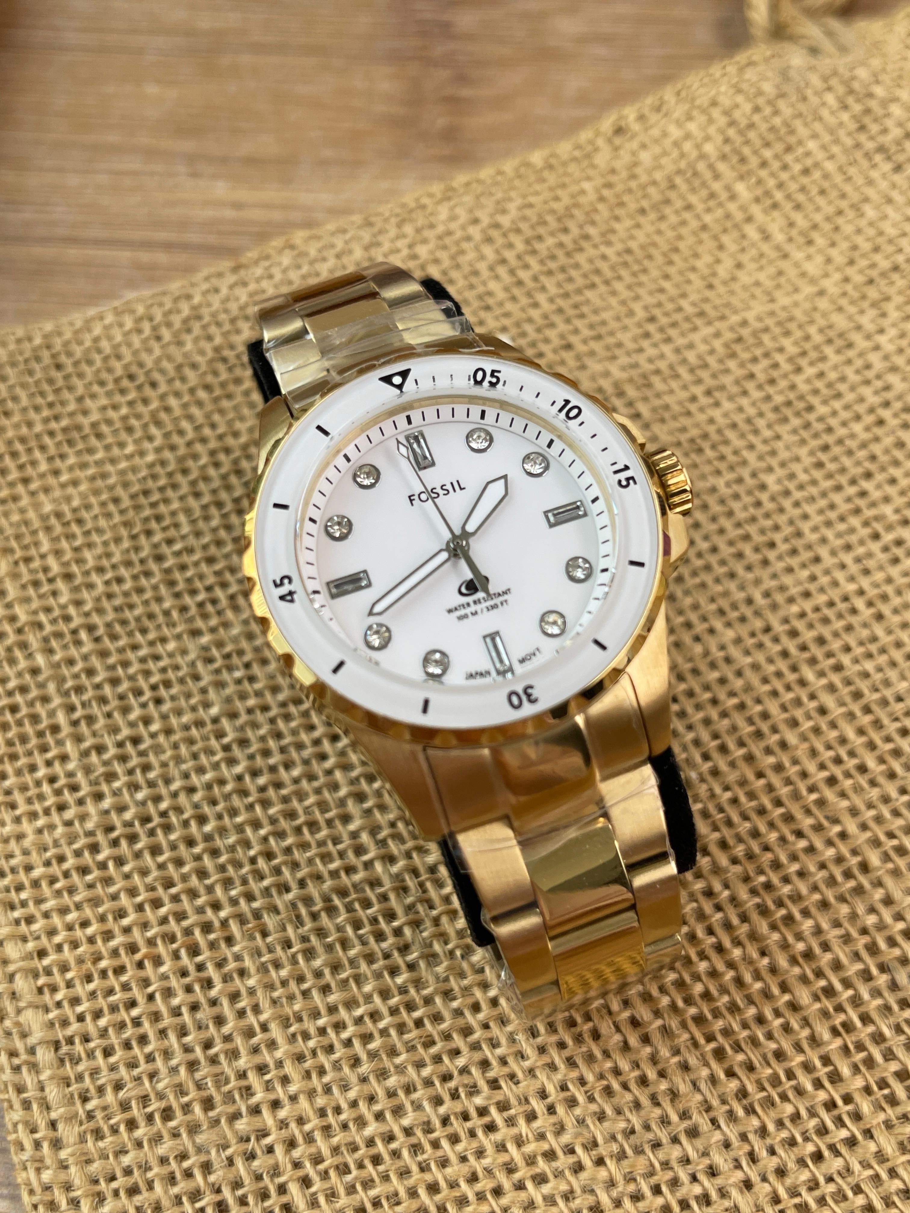 Ceas Fossil Blue-Dive Three Hand Gold Tone