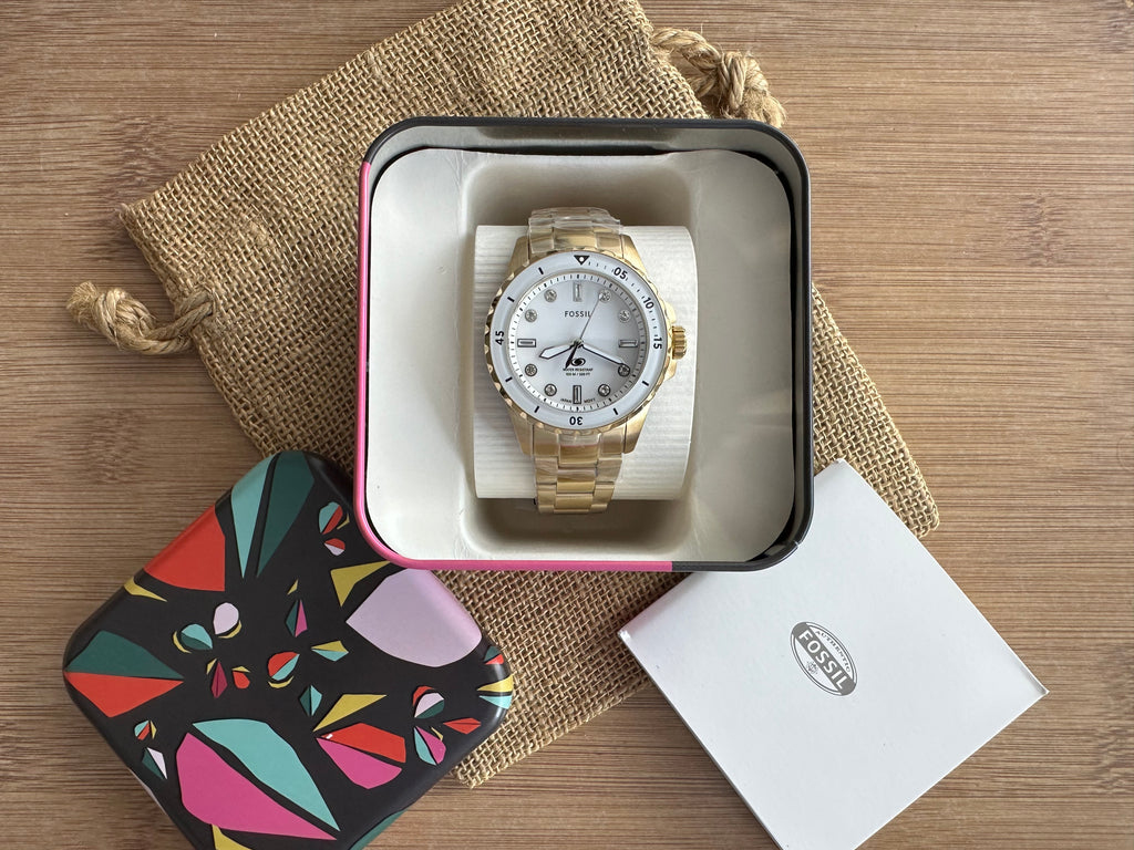 Ceas Fossil Blue-Dive Three Hand Gold Tone