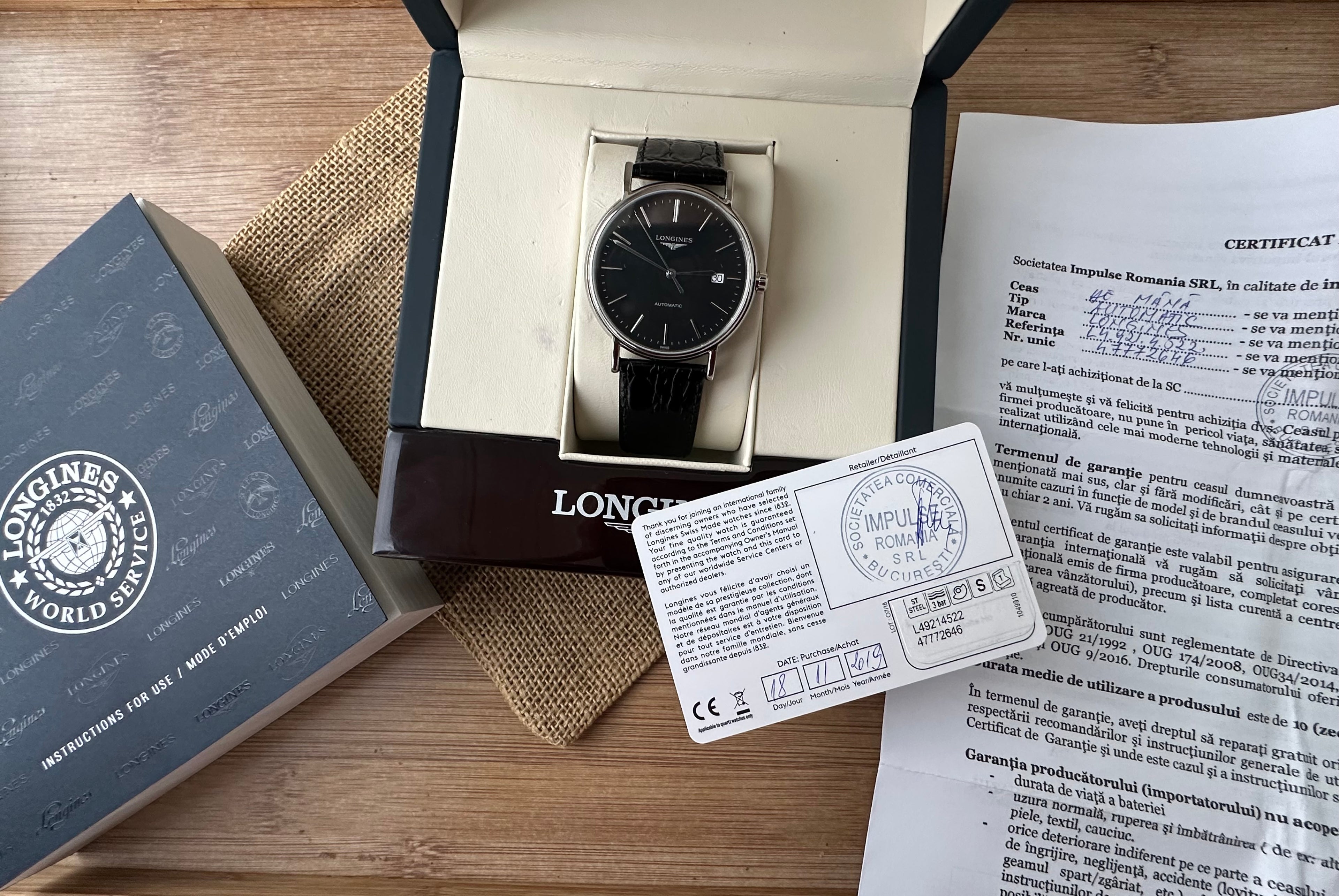 Longines Présence Automatic 38.5mm diametrul - impecabil - Full set L4.921.4.52.2