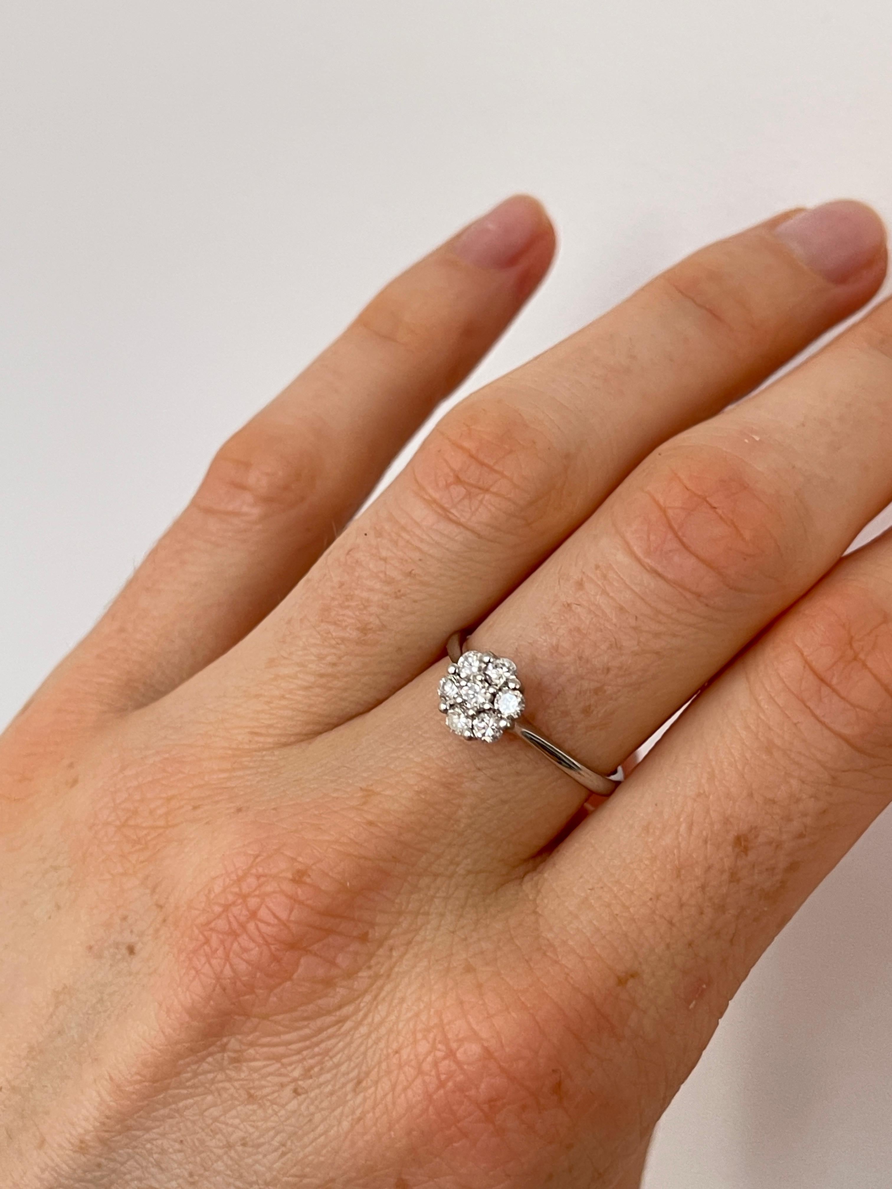 Inel Aur Alb 18k cu diamante - certificat