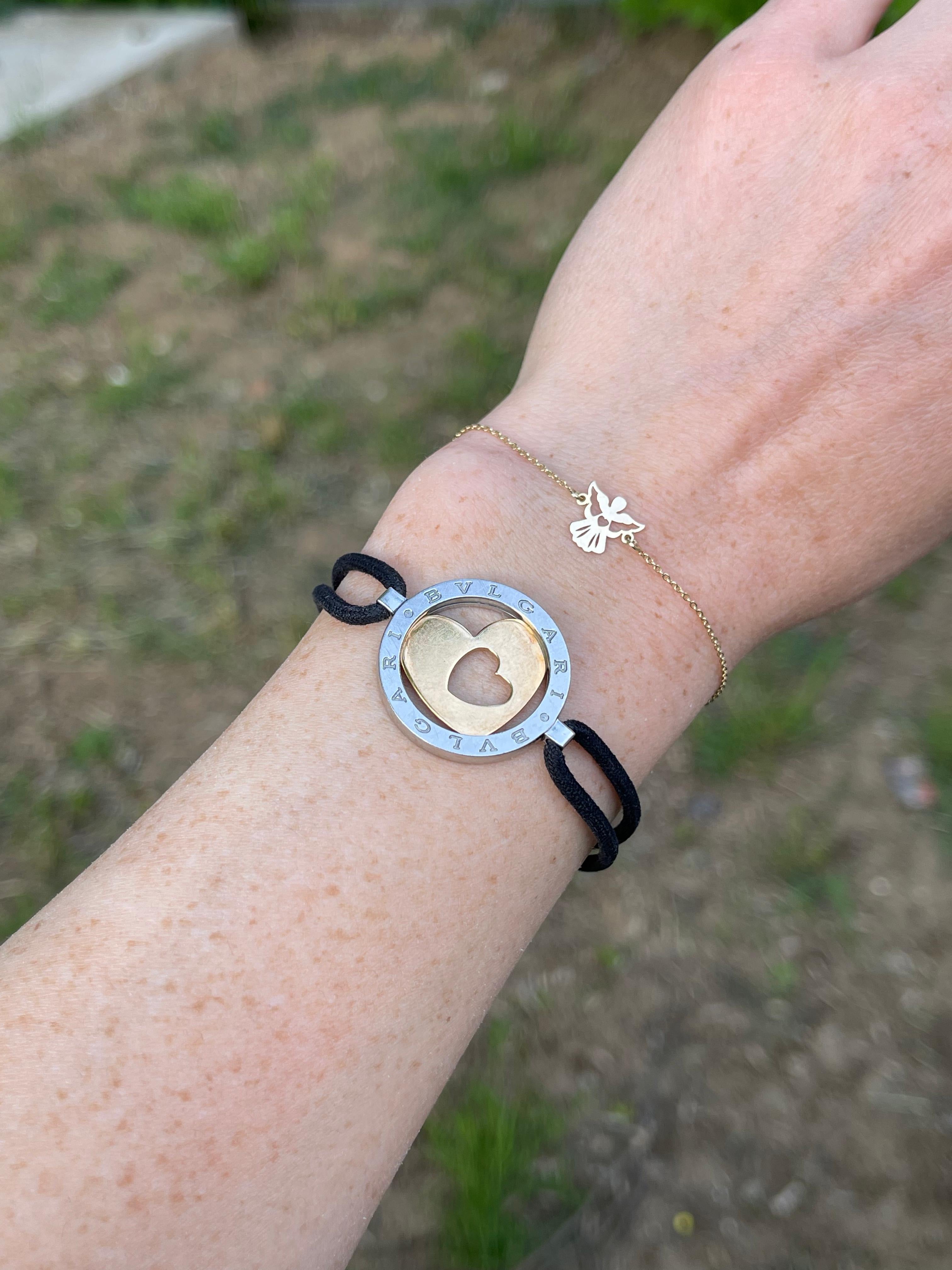 Bratara Bvlgari Tondo Cuore originalǎ Aur 18k si otel