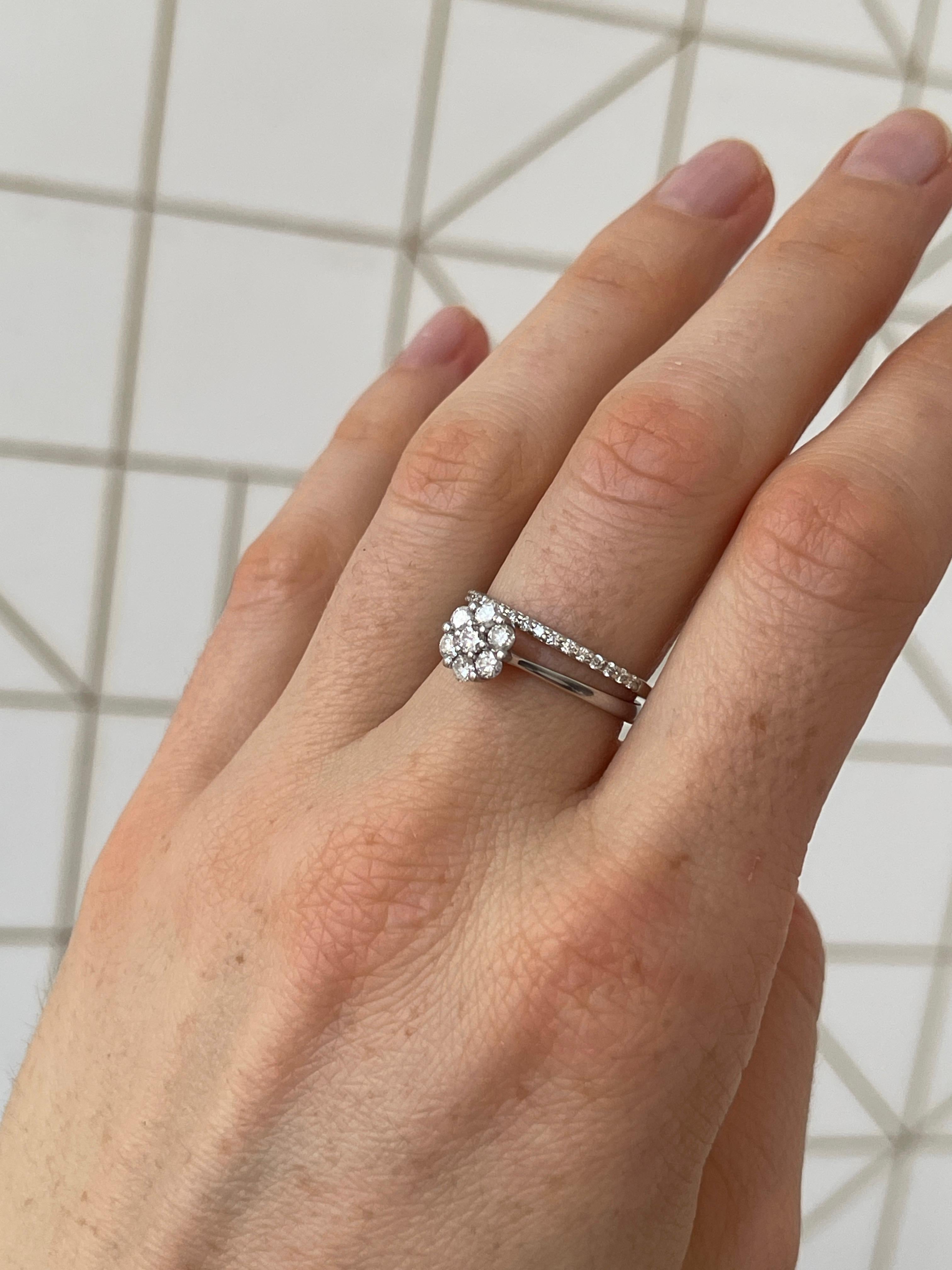Inel Aur Alb 18k cu diamante - certificat