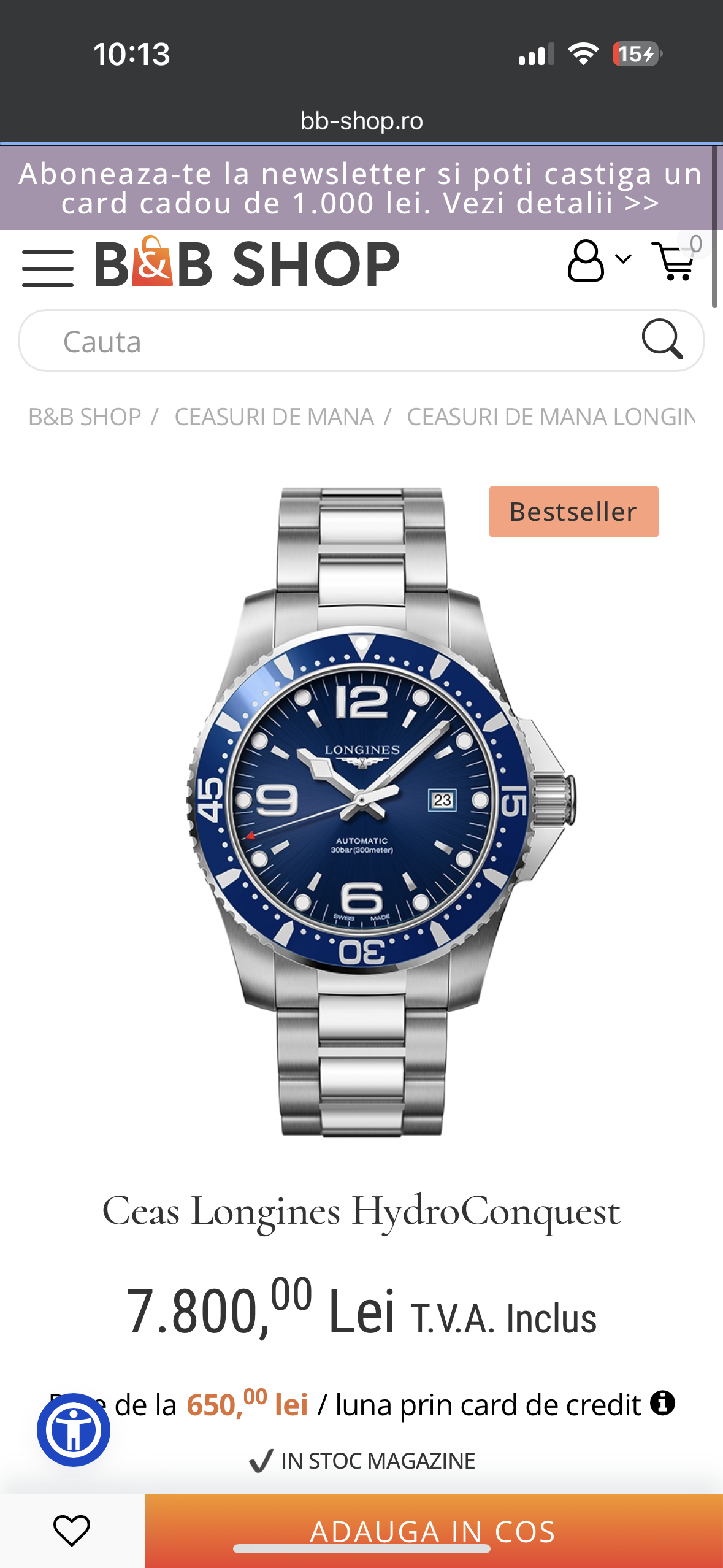Ceas Longines Hydroconquest Automatic 41mm - impecabil - ca nou - Last price ❗️