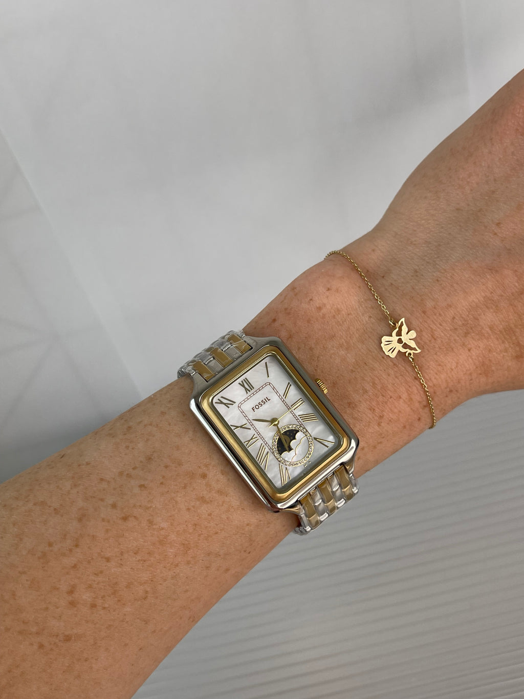 Ceas Fossil Raquel Sun Moon 29mm - Two tone - Mother of Pearl