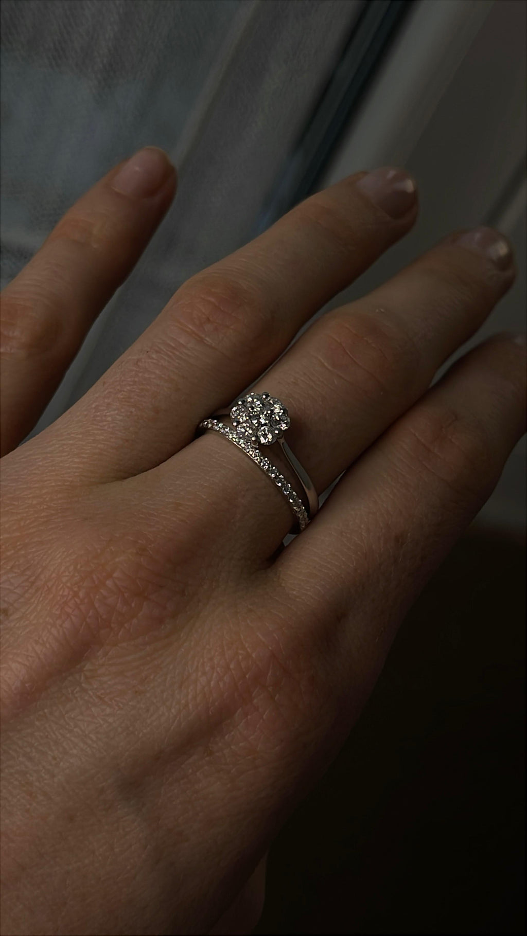 Inel Aur Alb 18k cu diamante - certificat