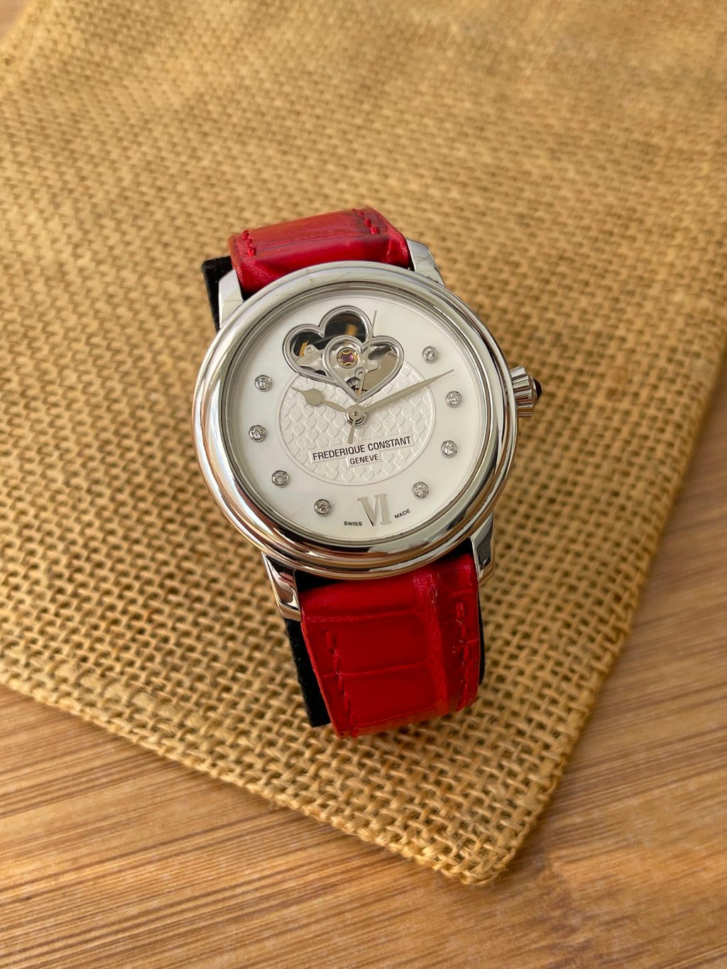 Superb Ceas Frederique Constant - Lady - Automatic - Open Heart cu diamante 💎Ref. FC-310DHB2P6