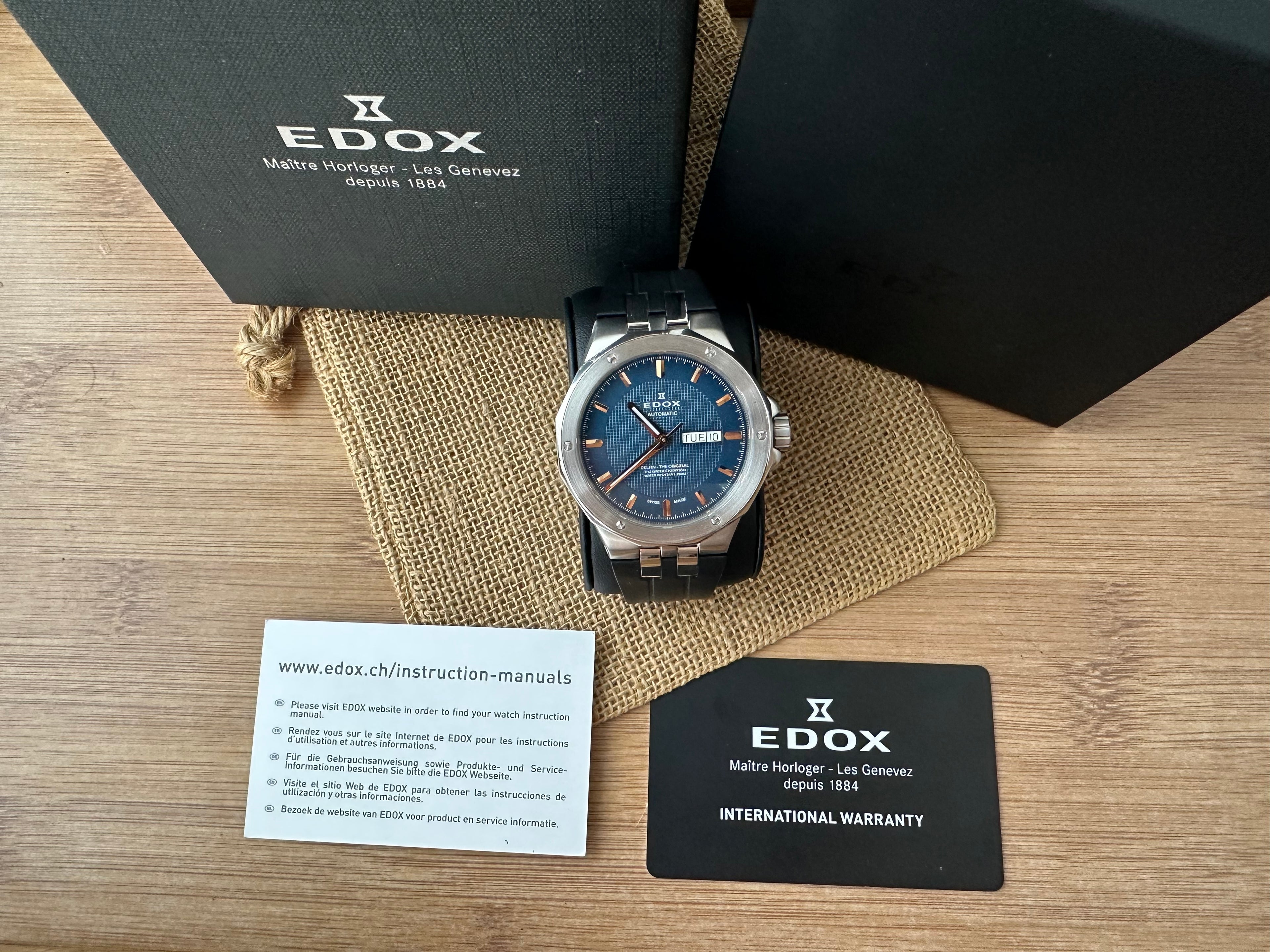 Ceas Edox Delfin Full set Rubber Strap