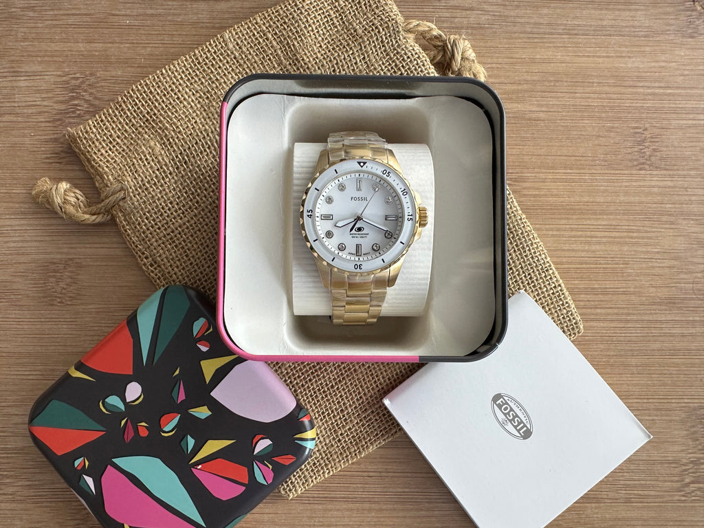 Ceas Fossil Blue-Dive Three Hand Gold Tone