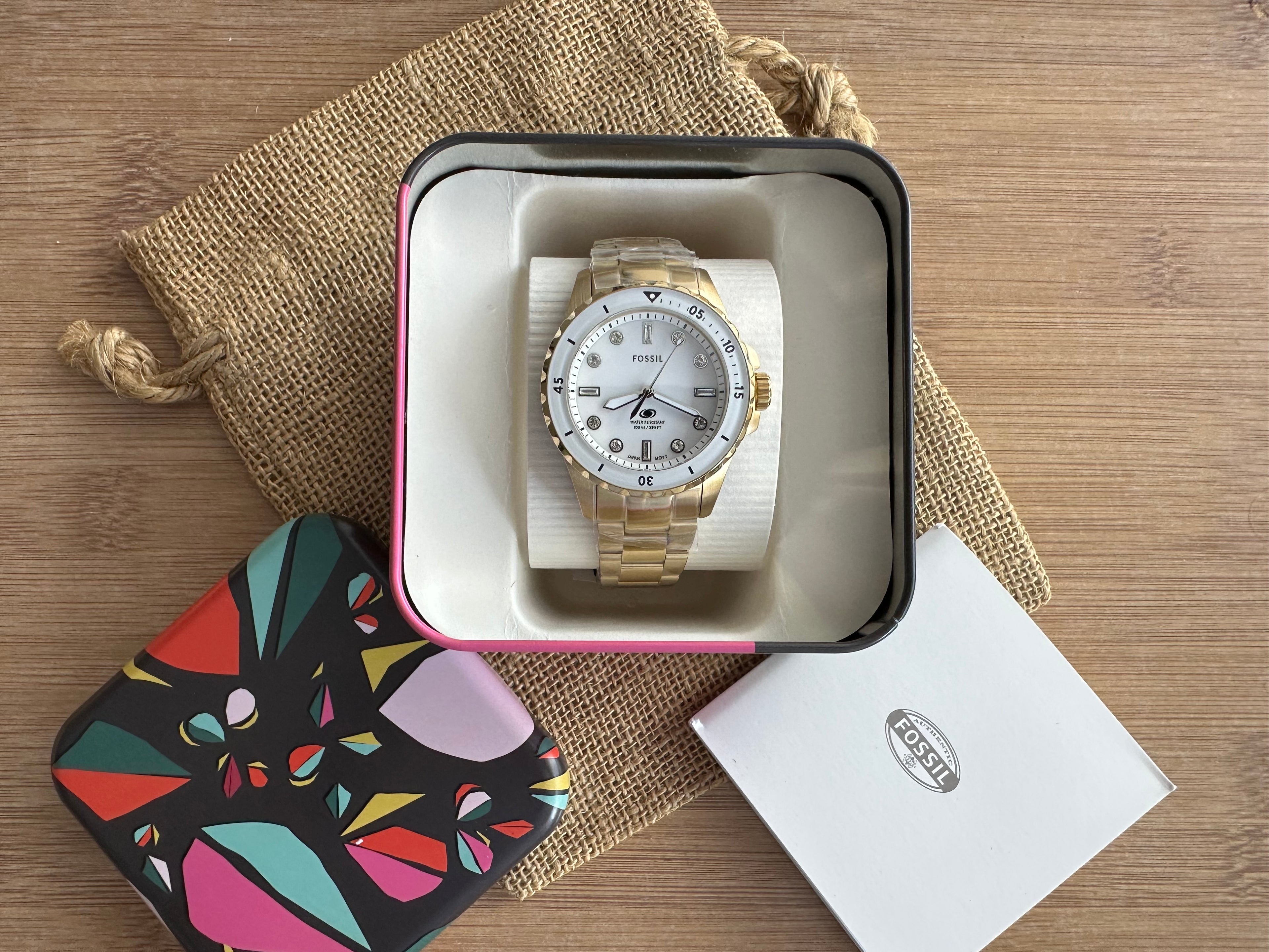 Ceas Fossil Blue-Dive Three Hand Gold Tone