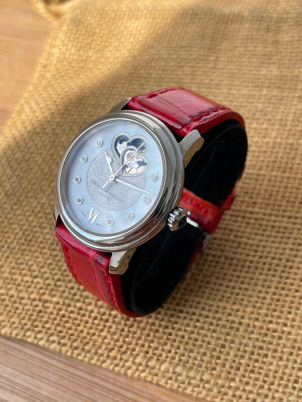Superb Ceas Frederique Constant - Lady - Automatic - Open Heart cu diamante 💎Ref. FC-310DHB2P6