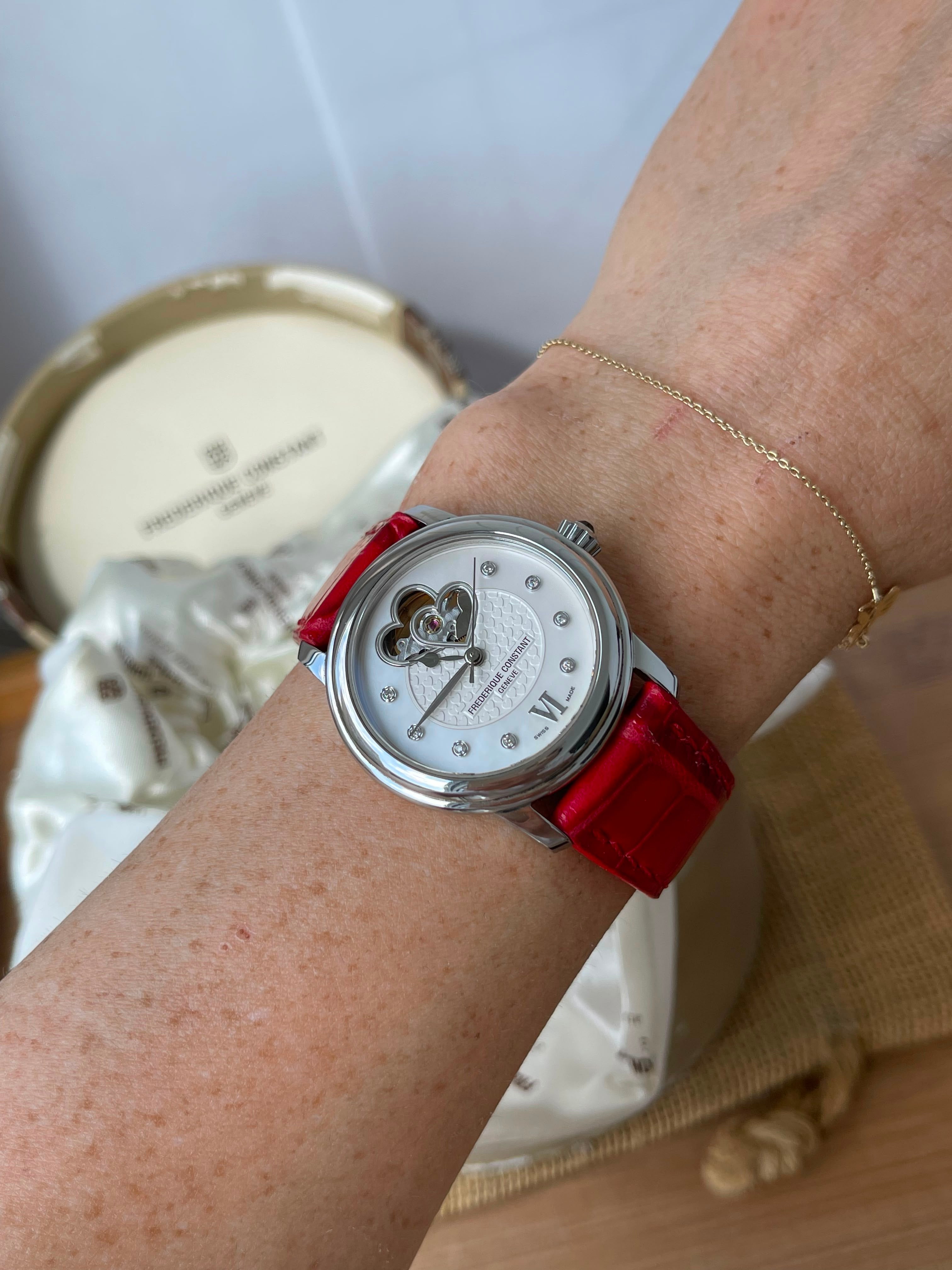 Superb Ceas Frederique Constant - Lady - Automatic - Open Heart cu diamante 💎Ref. FC-310DHB2P6