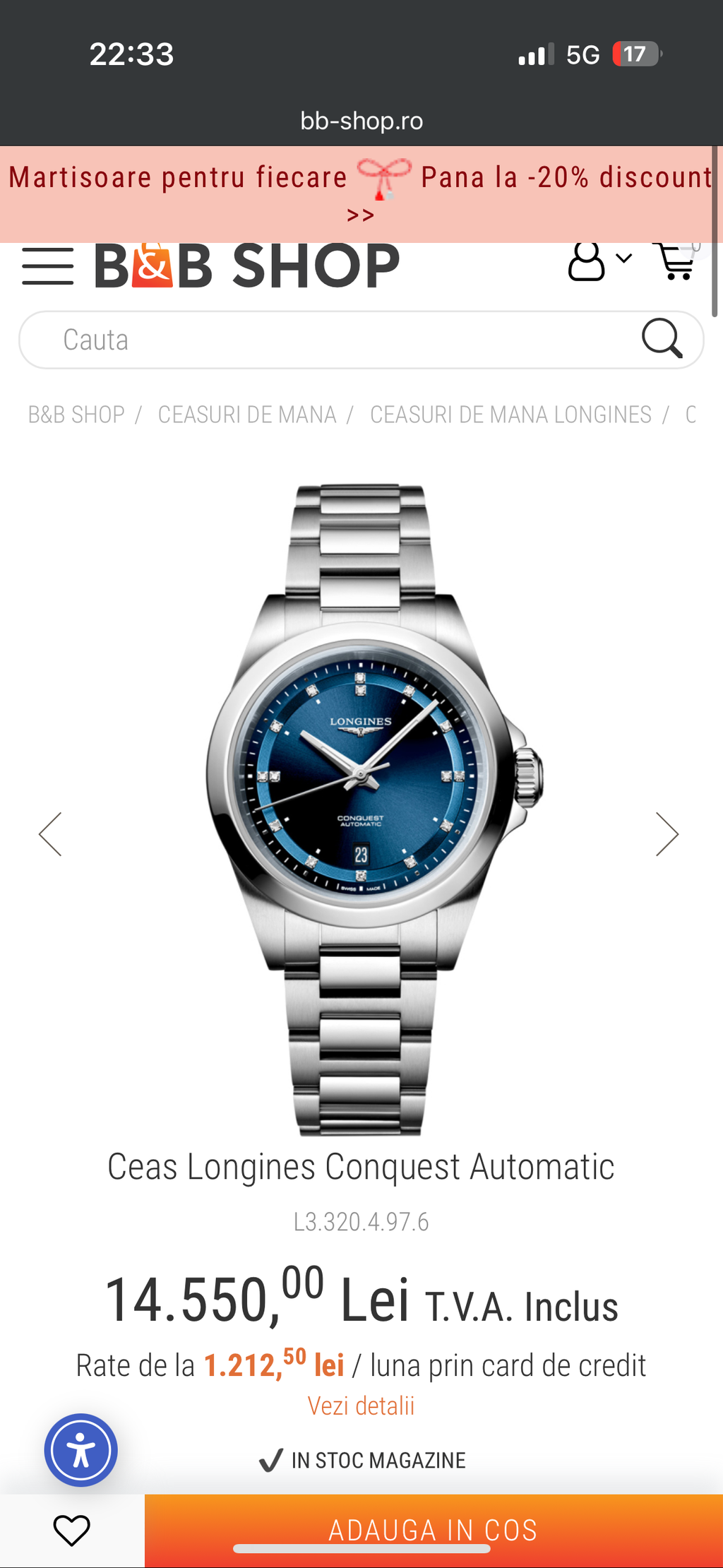 Longines Conquest Lady - Diamonds - L3.320.4.97.6