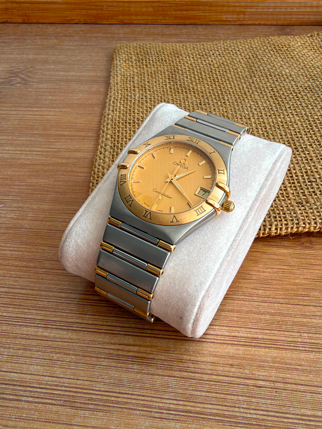 Omega Constellation Manhattan  Aur Otel - 33.5mm diametrul Full set - Conditie excelenta - Ref. 396.1201