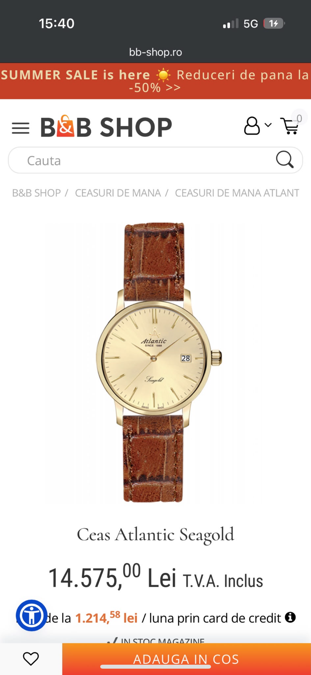 Ceas Atlantic Lady - Seagold - Aur 14K - Ca nou