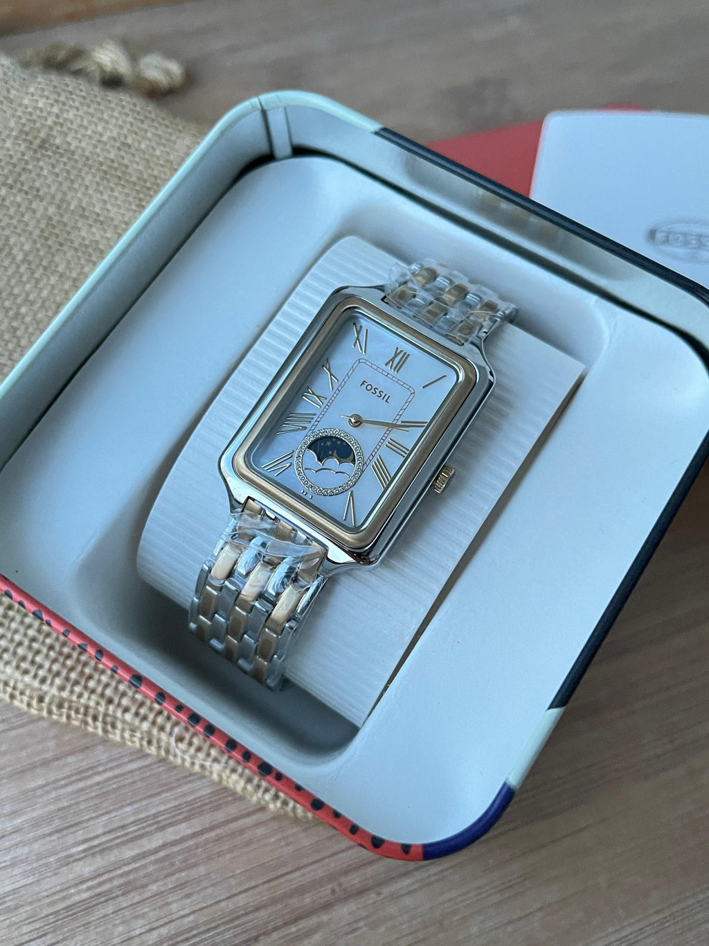 Ceas Fossil Raquel Sun Moon 29mm - Two tone - Mother of Pearl