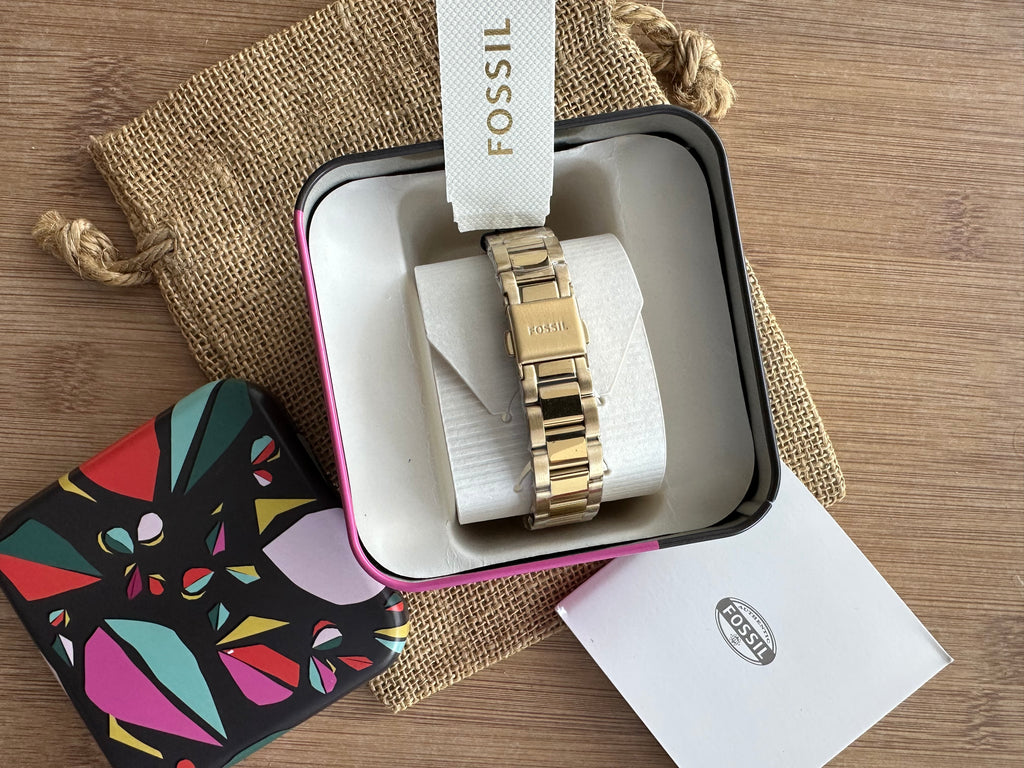Ceas Fossil Blue-Dive Three Hand Gold Tone