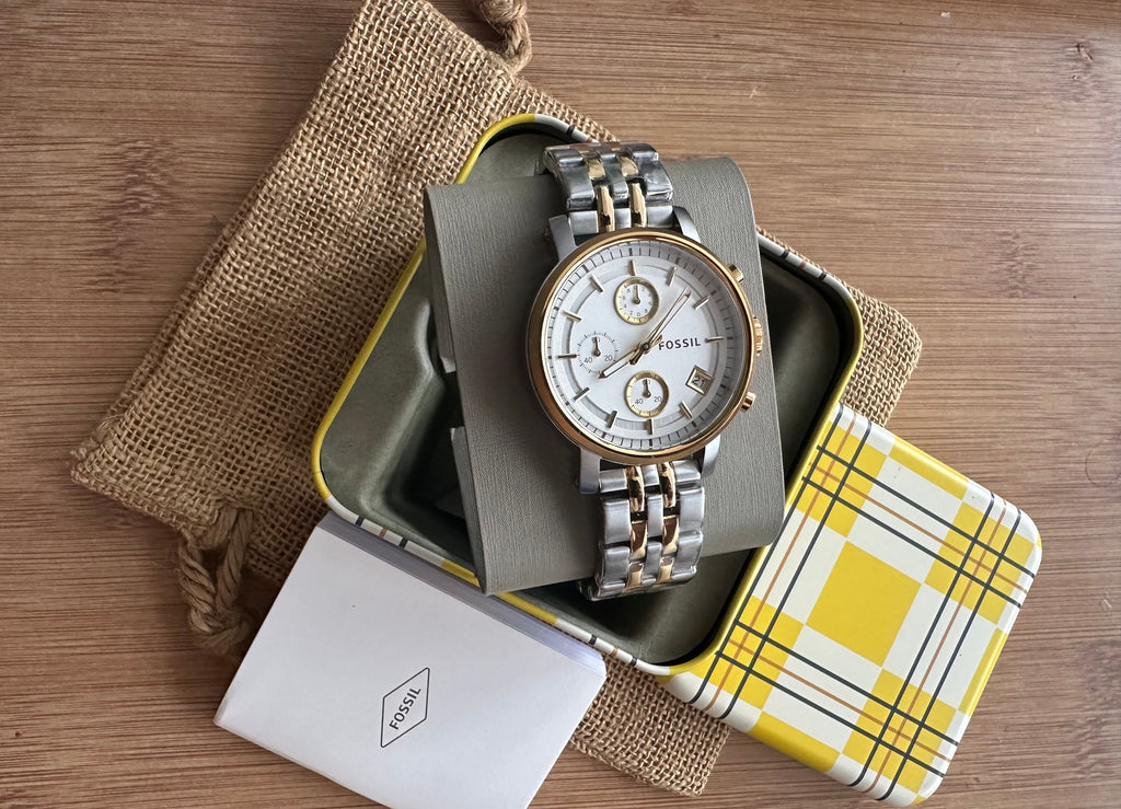 Superb Ceas Fossil Boyfriend Lady - Two tone 38mm diametrul