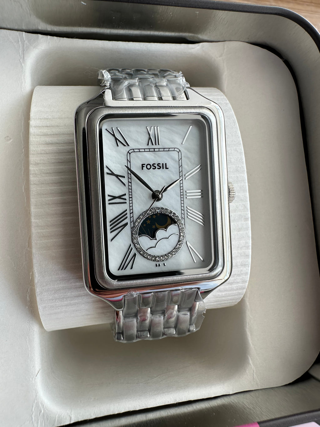 Ceas Fossil Raquel Sun Moon 29mm - Silver