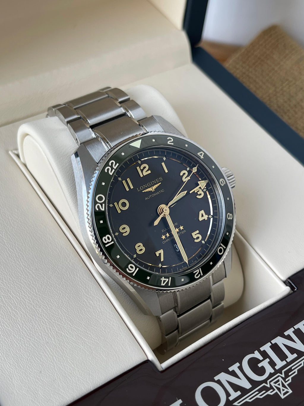 CEAS LONGINES SPIRIT ZULU TIME L3.812.4.53.6 CONDIȚIE EXCELENTǍ, FULL SET 42mm