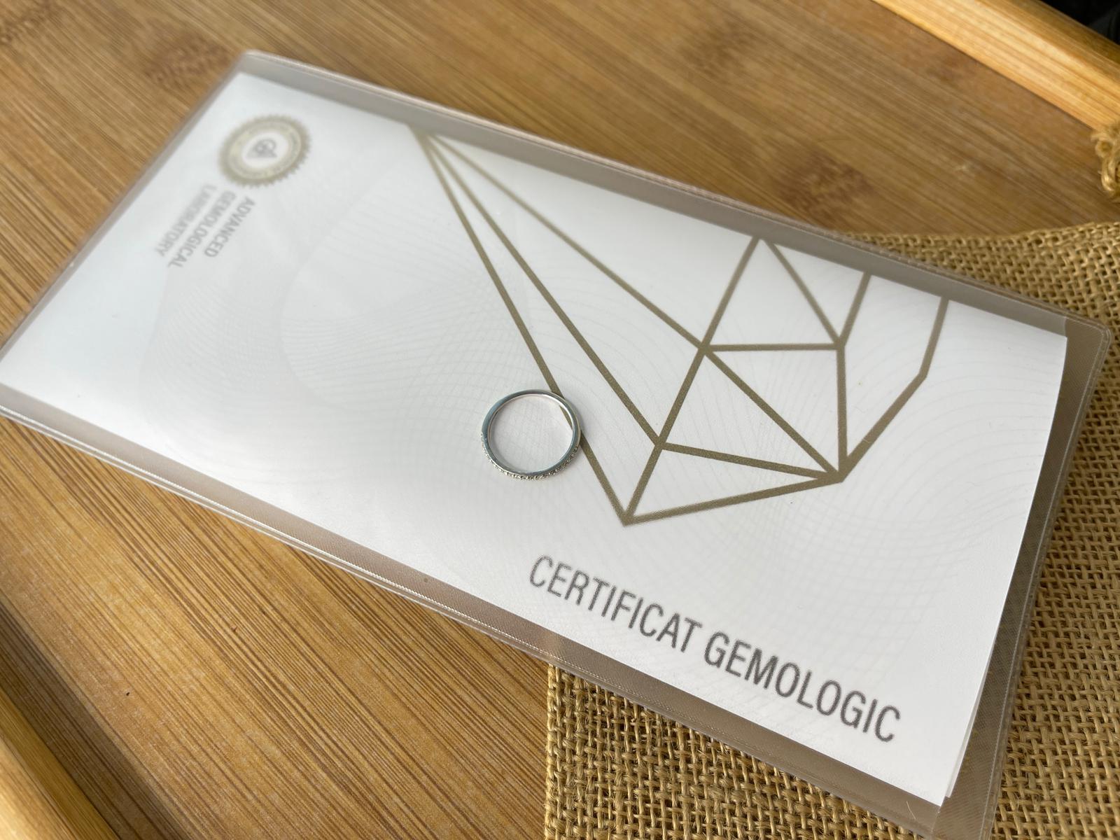 Superb Inel Aur alb 18k - diamante - certificat