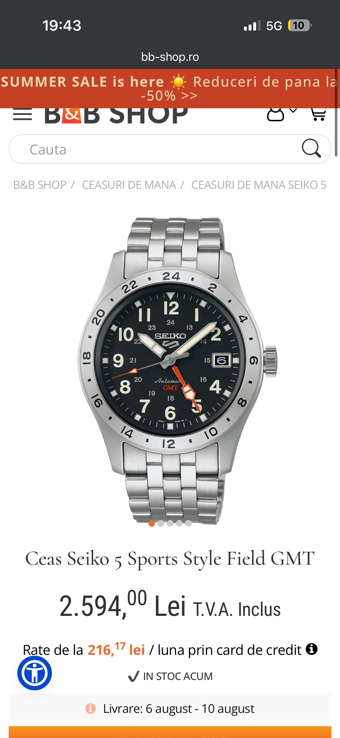 Seiko 5 Field Gmt Automatic - Full Set - impecabil Ref.SSK023K1