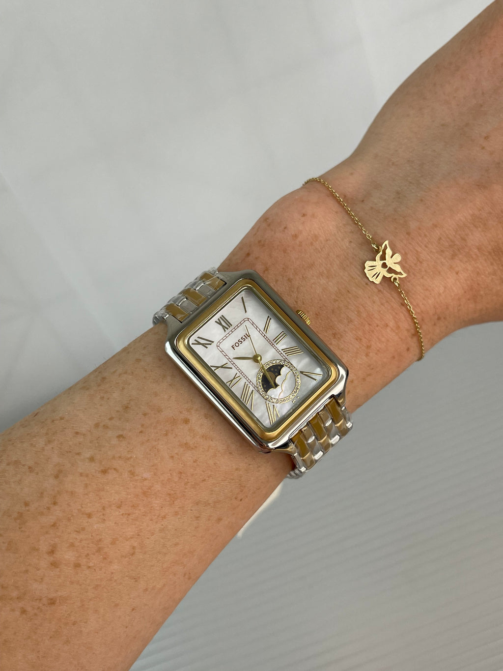 Ceas Fossil Raquel Sun Moon 29mm - Two tone - Mother of Pearl